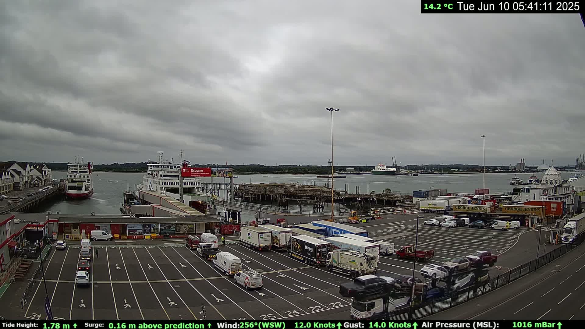 Southampton Vehicle Ferry Terminal Live Cam -  Southampton, Hampshire, South East, England, United Kingdom
