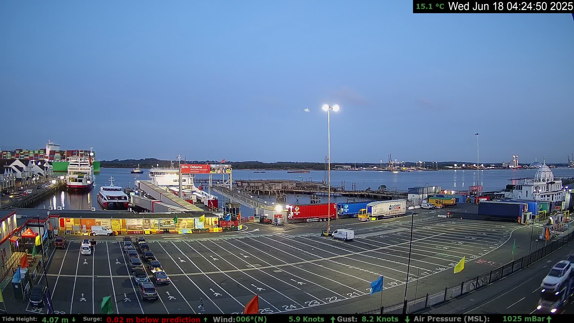 Southampton Vehicle Ferry Terminal Live Cam -  Southampton, Hampshire, South East, England, United Kingdom