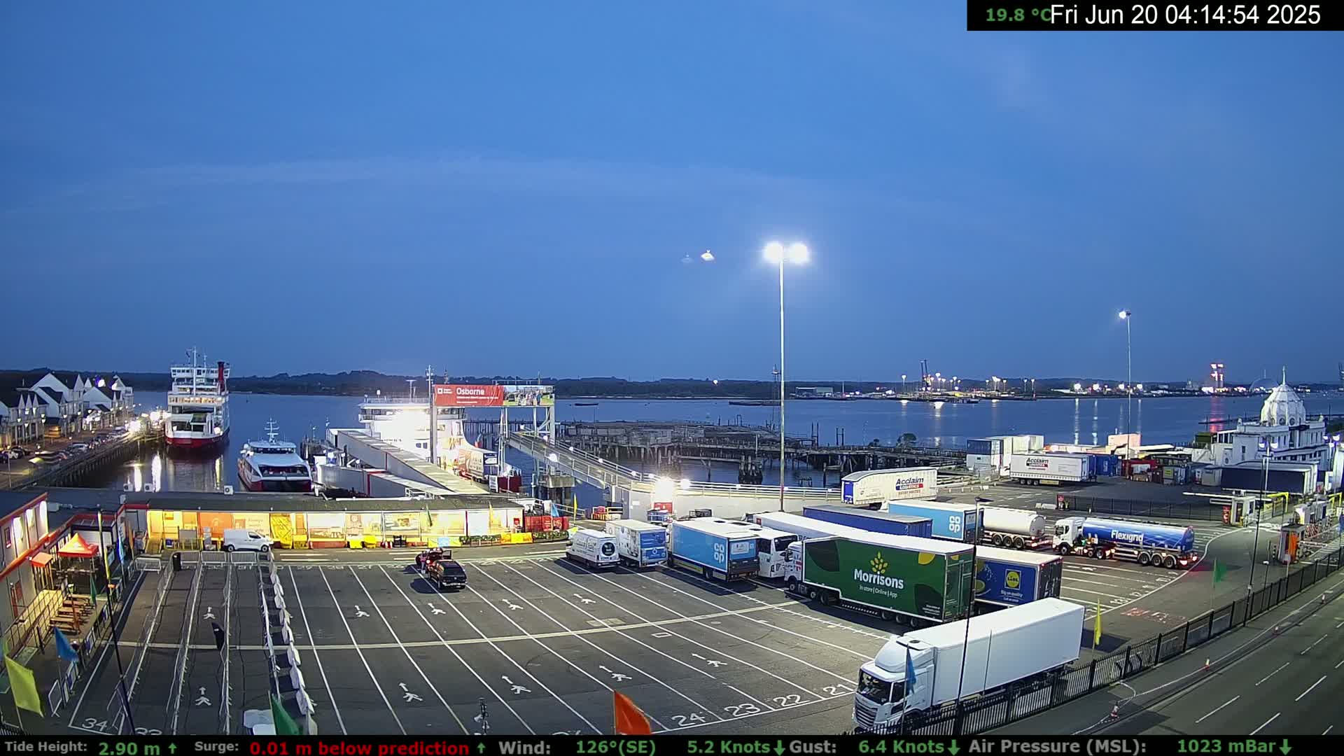 Southampton Vehicle Ferry Terminal Live Cam -  Southampton, Hampshire, South East, England, United Kingdom