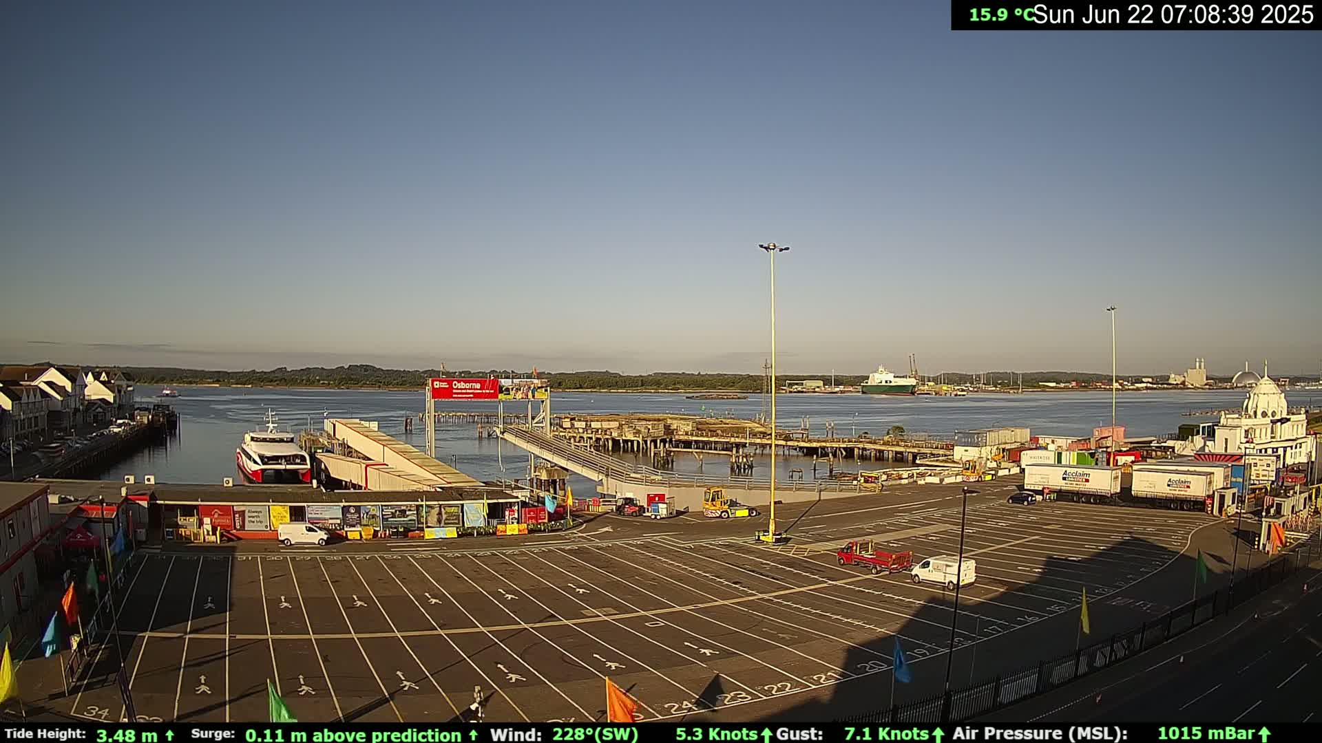 Southampton Vehicle Ferry Terminal Live Cam -  Southampton, Hampshire, South East, England, United Kingdom
