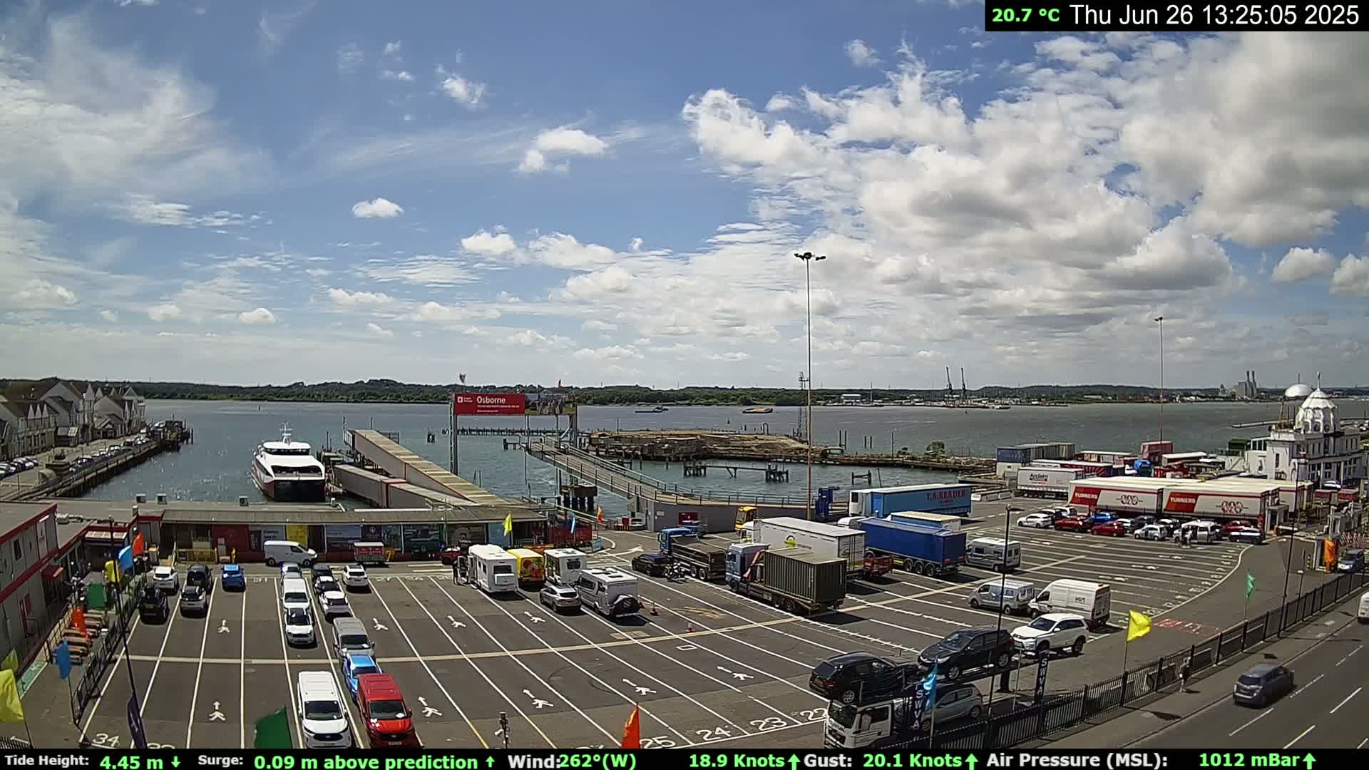 Southampton Vehicle Ferry Terminal Live Cam -  Southampton, Hampshire, South East, England, United Kingdom