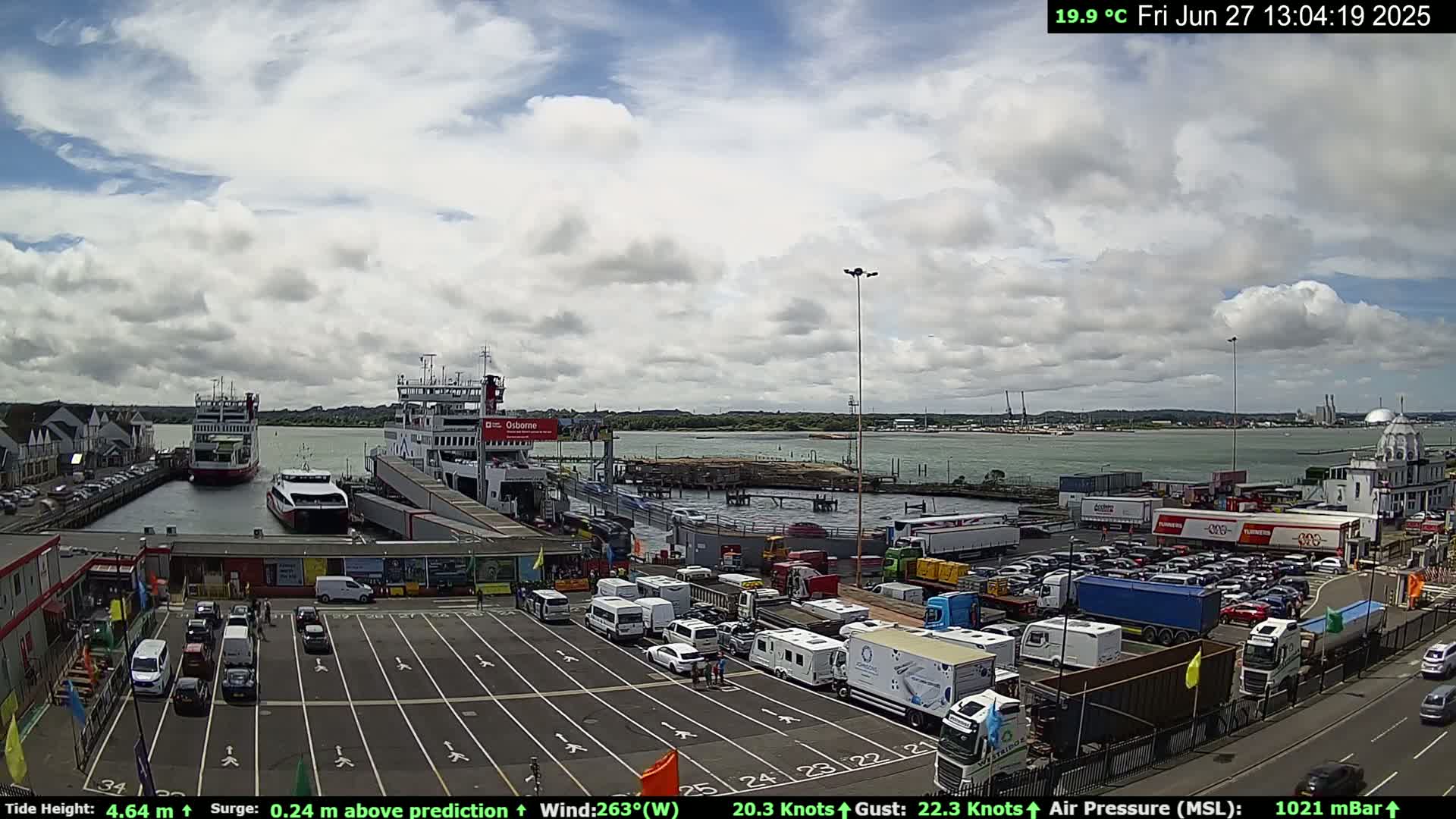 Southampton Vehicle Ferry Terminal Live Cam -  Southampton, Hampshire, South East, England, United Kingdom