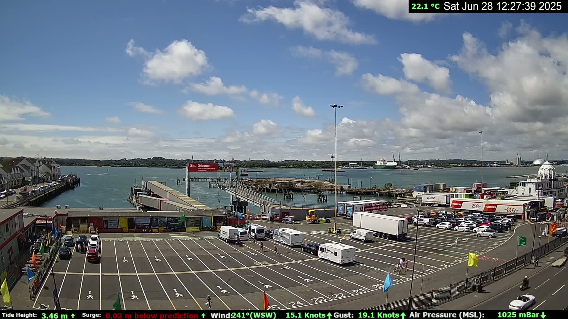 Southampton Vehicle Ferry Terminal Live Cam -  Southampton, Hampshire, South East, England, United Kingdom