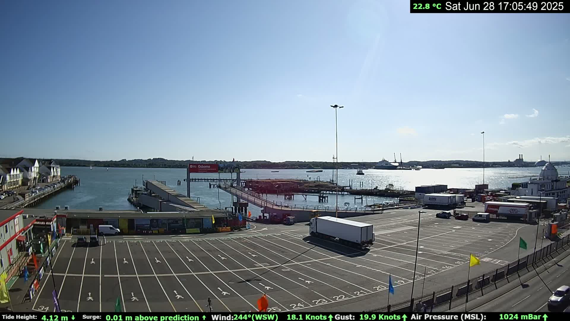 Southampton Vehicle Ferry Terminal Live Cam -  Southampton, Hampshire, South East, England, United Kingdom