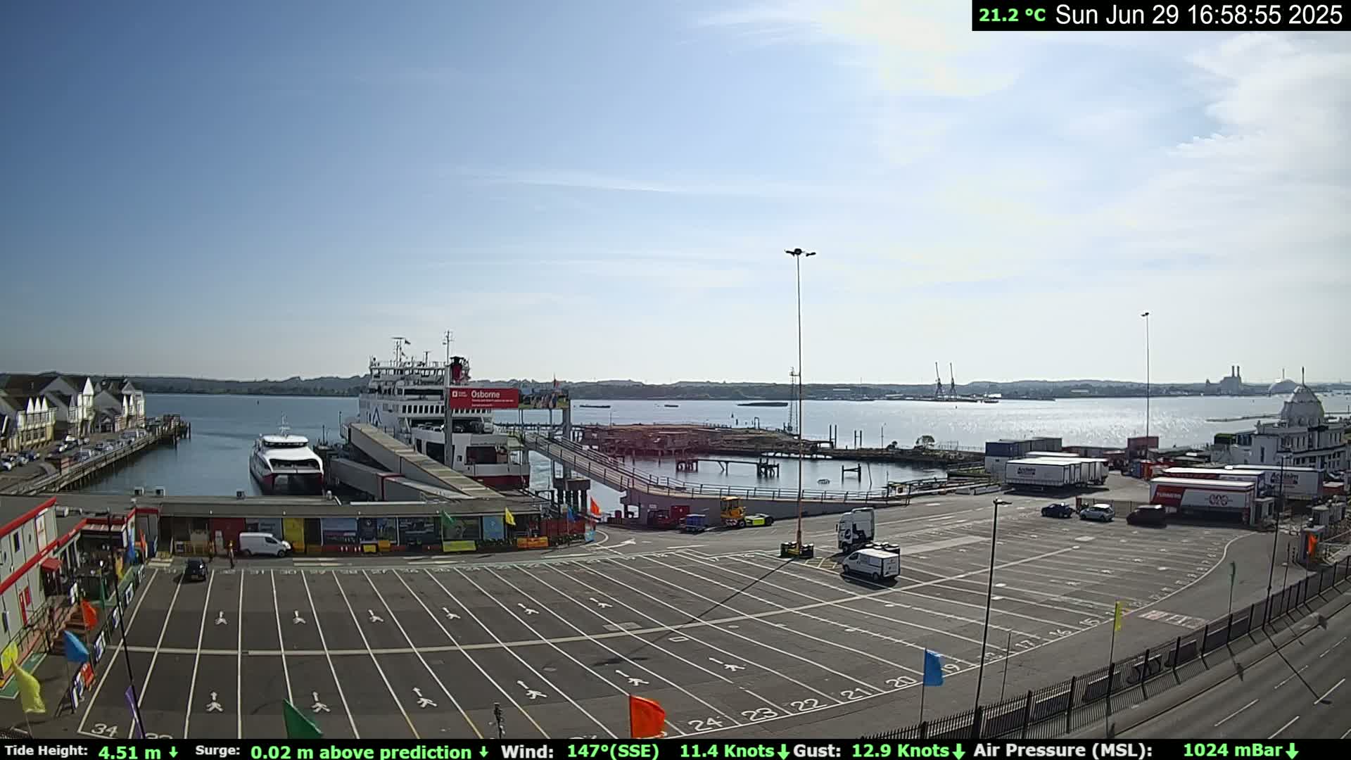 Southampton Vehicle Ferry Terminal Live Cam -  Southampton, Hampshire, South East, England, United Kingdom