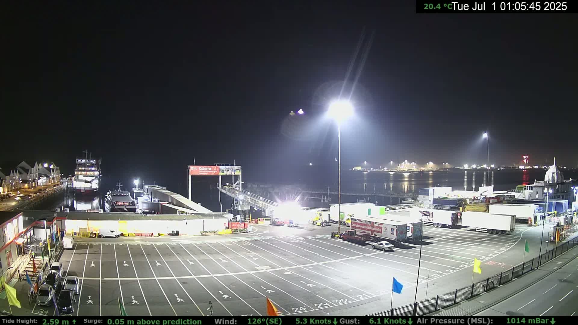 Southampton Vehicle Ferry Terminal Live Cam -  Southampton, Hampshire, South East, England, United Kingdom