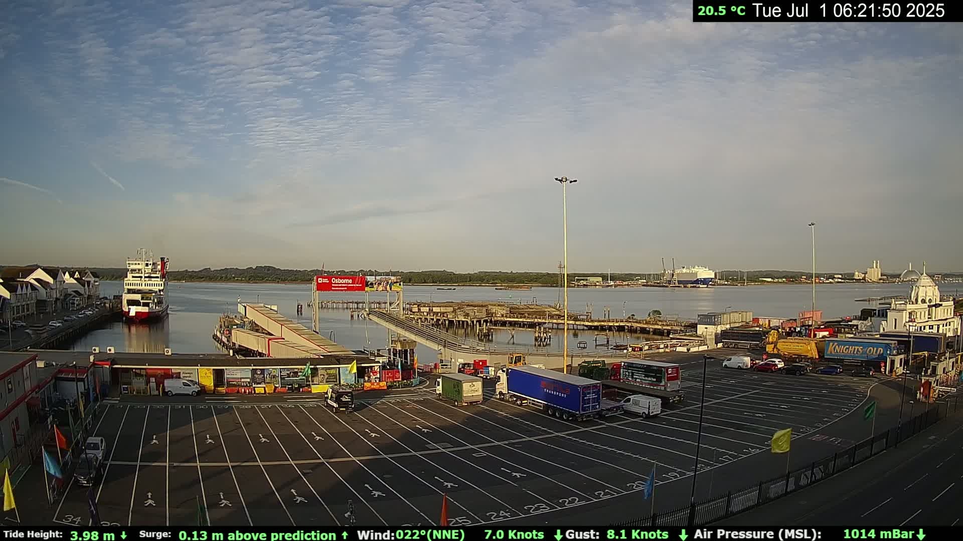 Southampton Vehicle Ferry Terminal Live Cam -  Southampton, Hampshire, South East, England, United Kingdom