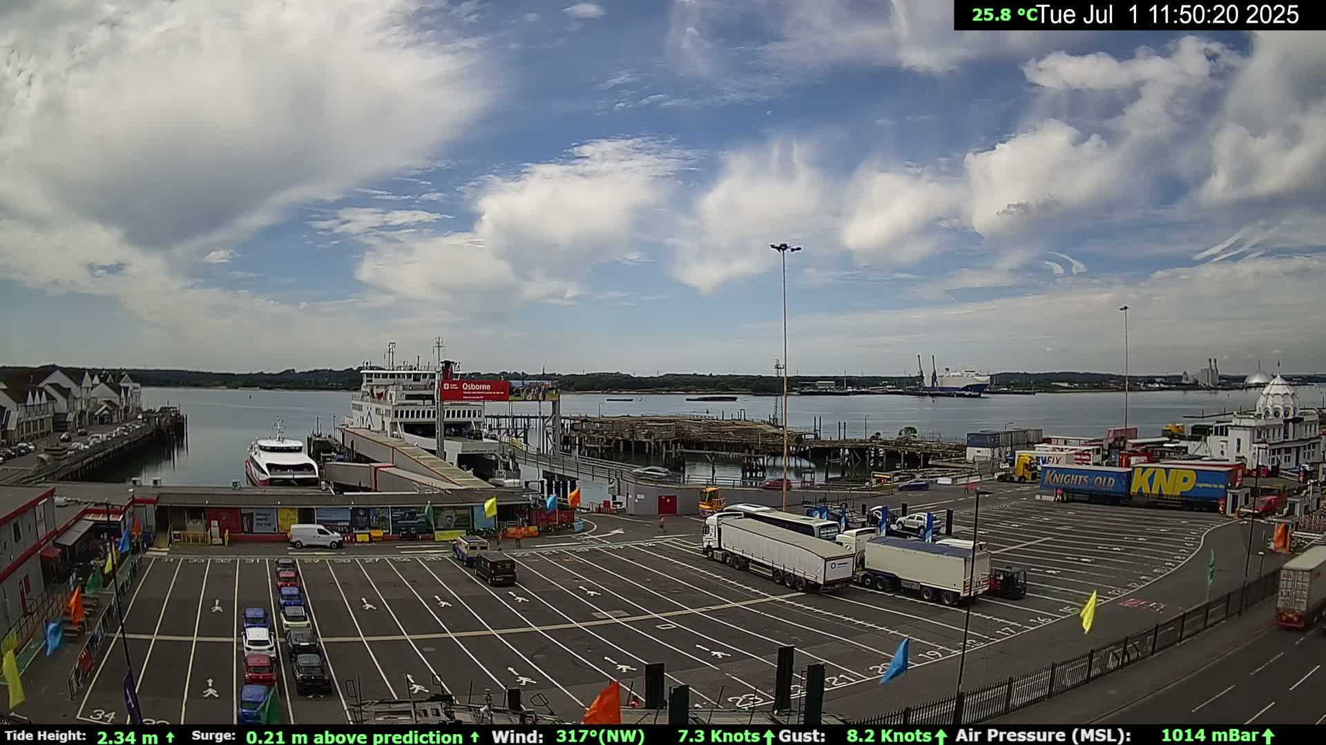 Southampton Vehicle Ferry Terminal Live Cam -  Southampton, Hampshire, South East, England, United Kingdom