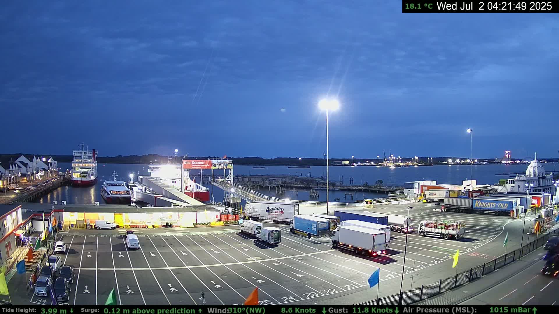 Southampton Vehicle Ferry Terminal Live Cam -  Southampton, Hampshire, South East, England, United Kingdom
