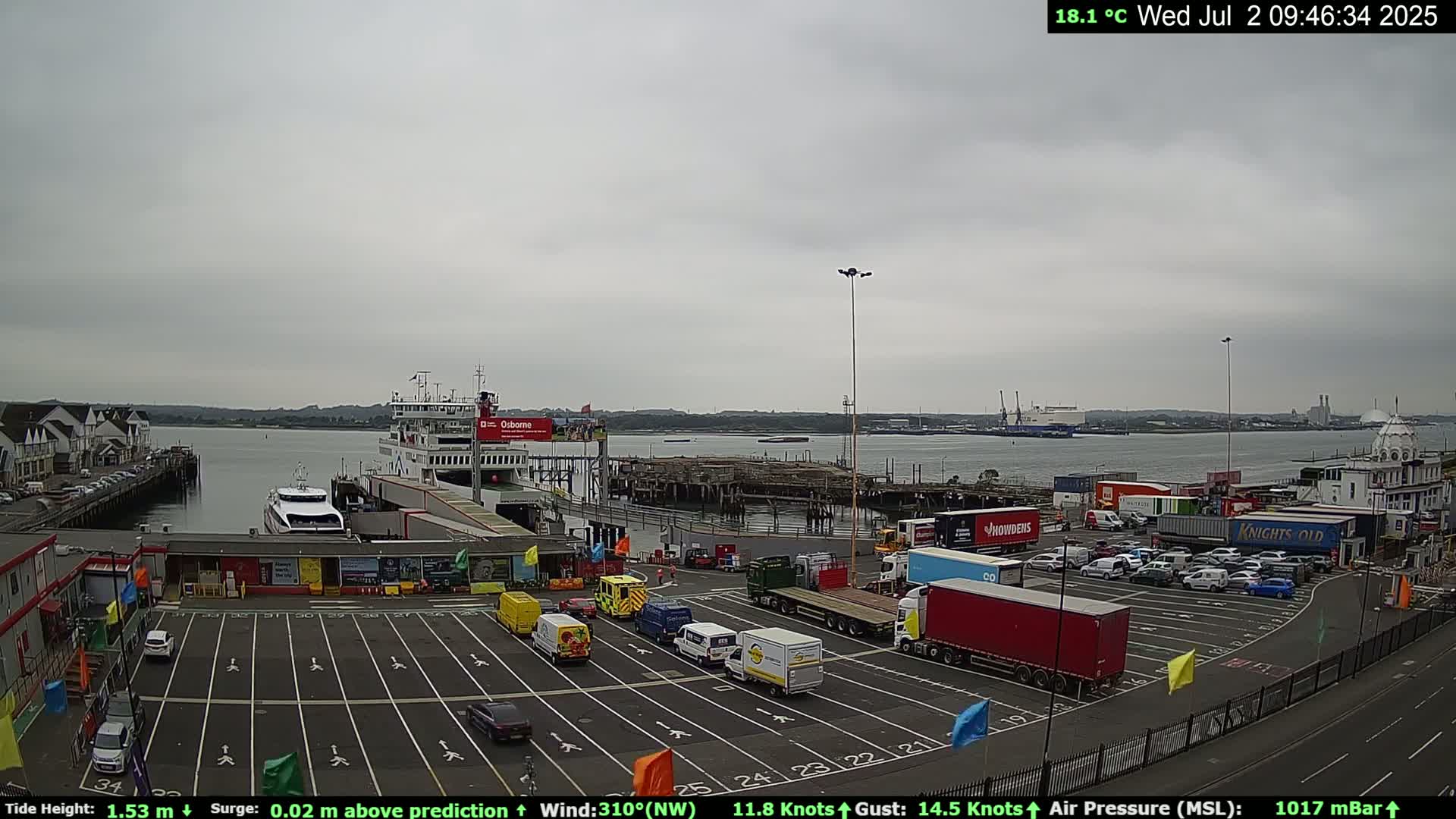 Southampton Vehicle Ferry Terminal Live Cam -  Southampton, Hampshire, South East, England, United Kingdom