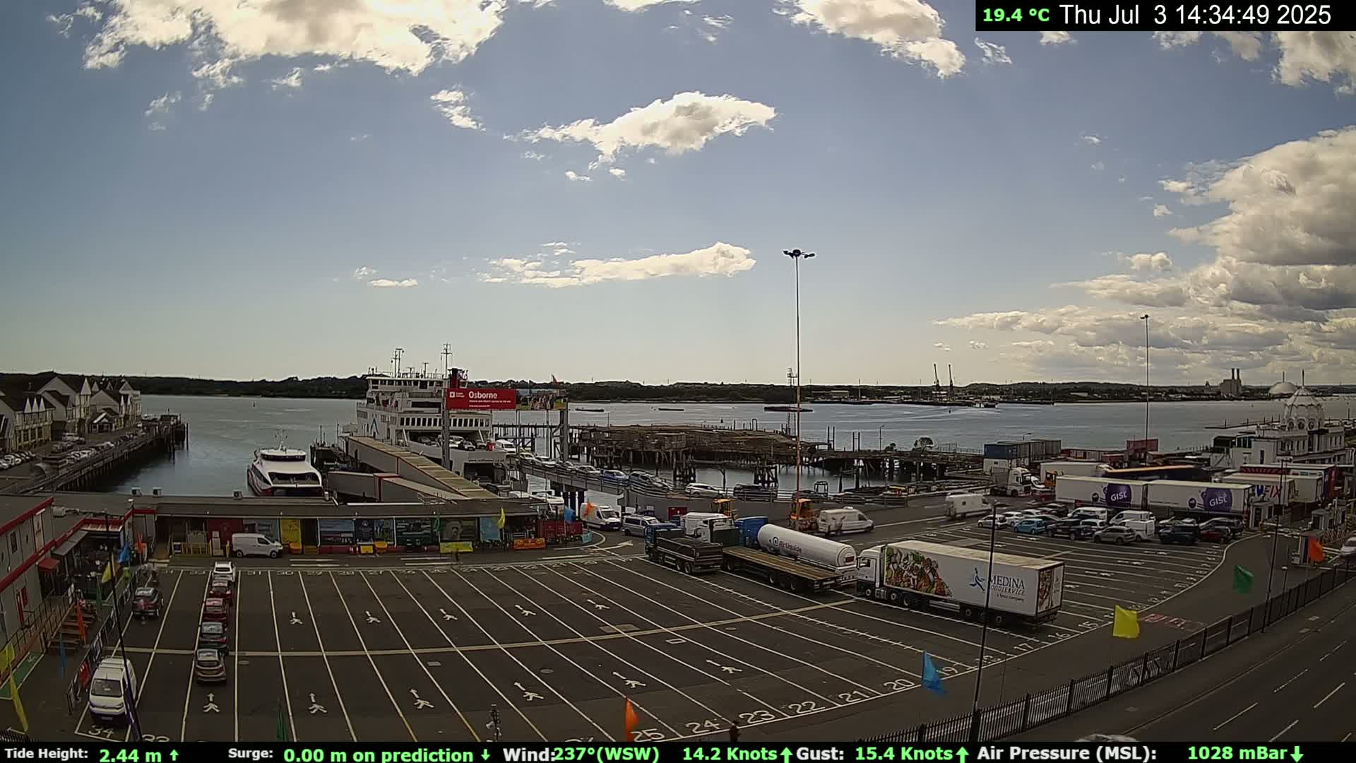 Southampton Vehicle Ferry Terminal Live Cam -  Southampton, Hampshire, South East, England, United Kingdom