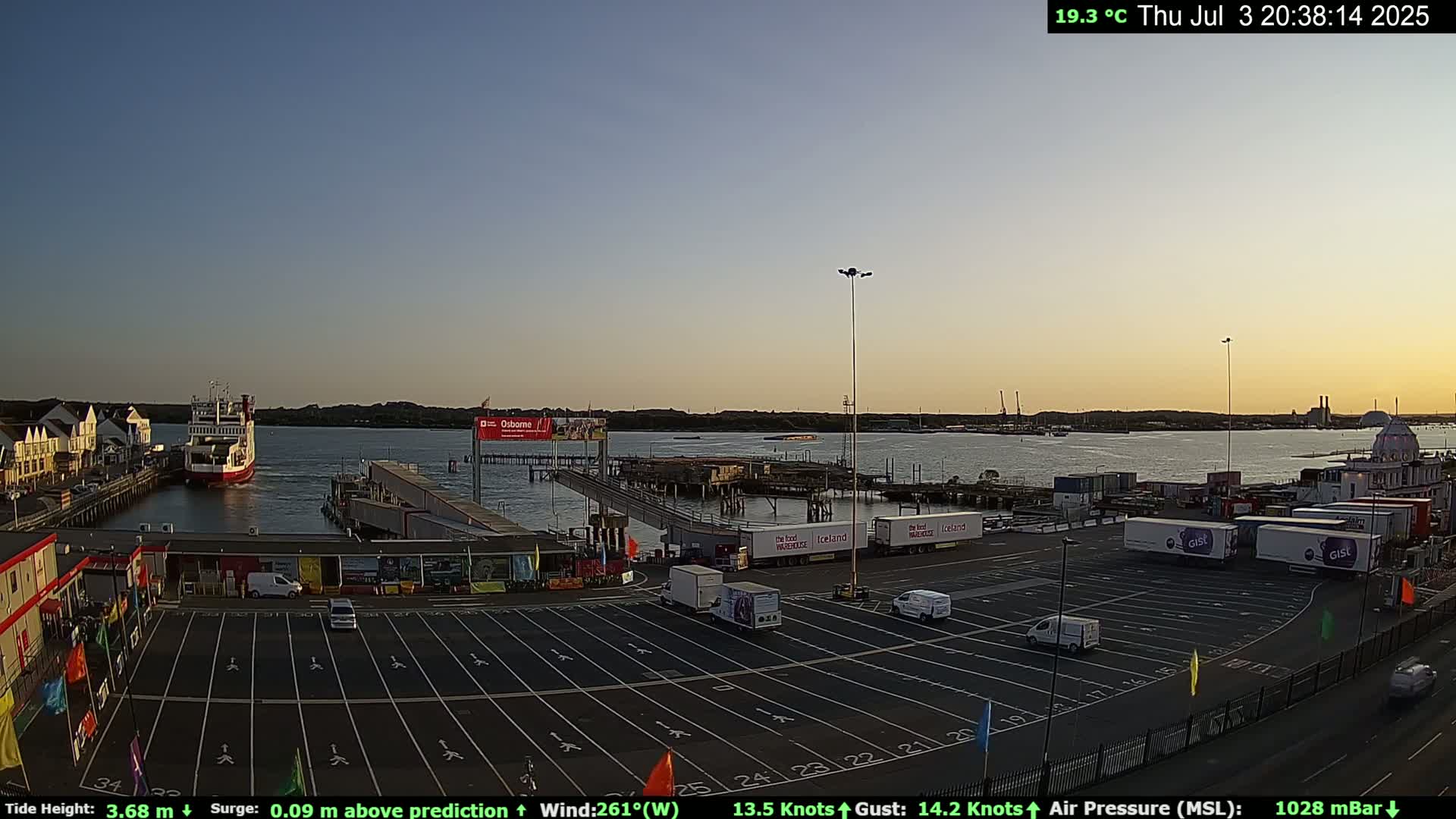 Southampton Vehicle Ferry Terminal Live Cam -  Southampton, Hampshire, South East, England, United Kingdom