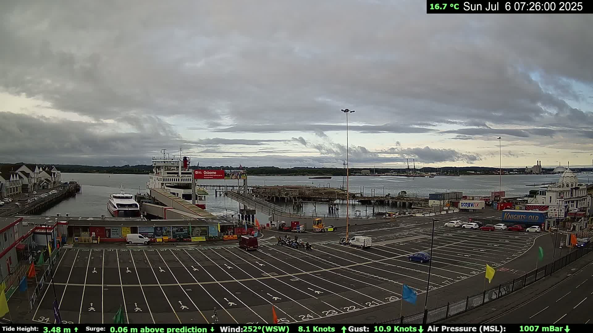 Southampton Vehicle Ferry Terminal Live Cam -  Southampton, Hampshire, South East, England, United Kingdom