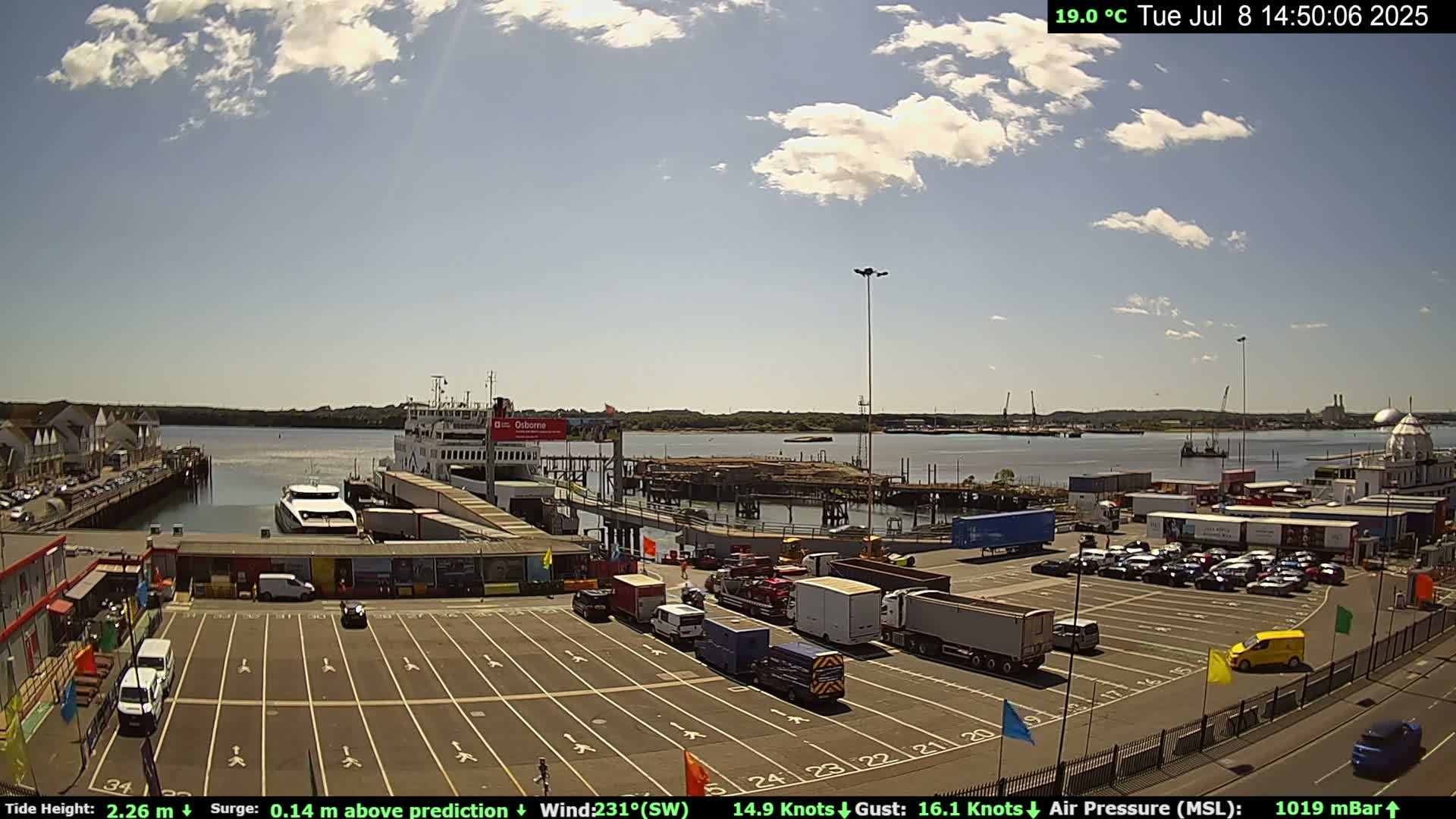 Southampton Vehicle Ferry Terminal Live Cam -  Southampton, Hampshire, South East, England, United Kingdom