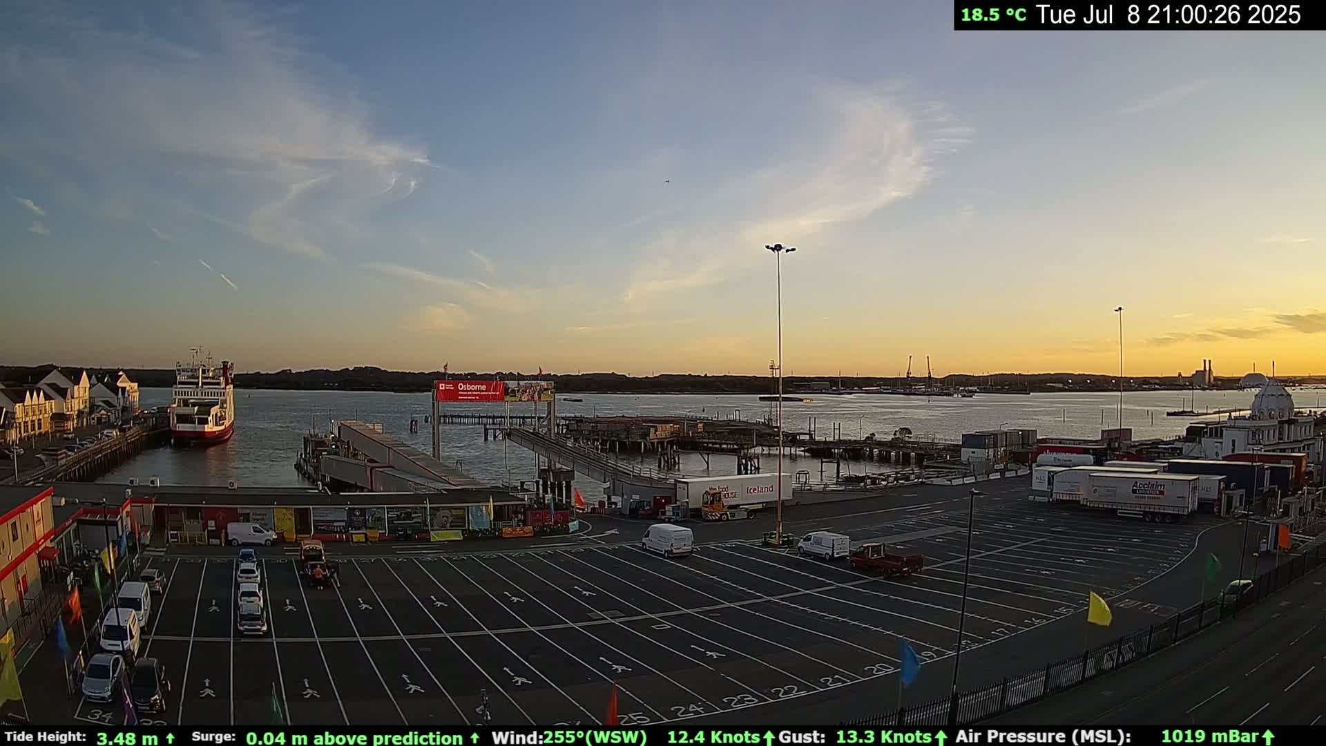 Southampton Vehicle Ferry Terminal Live Cam -  Southampton, Hampshire, South East, England, United Kingdom