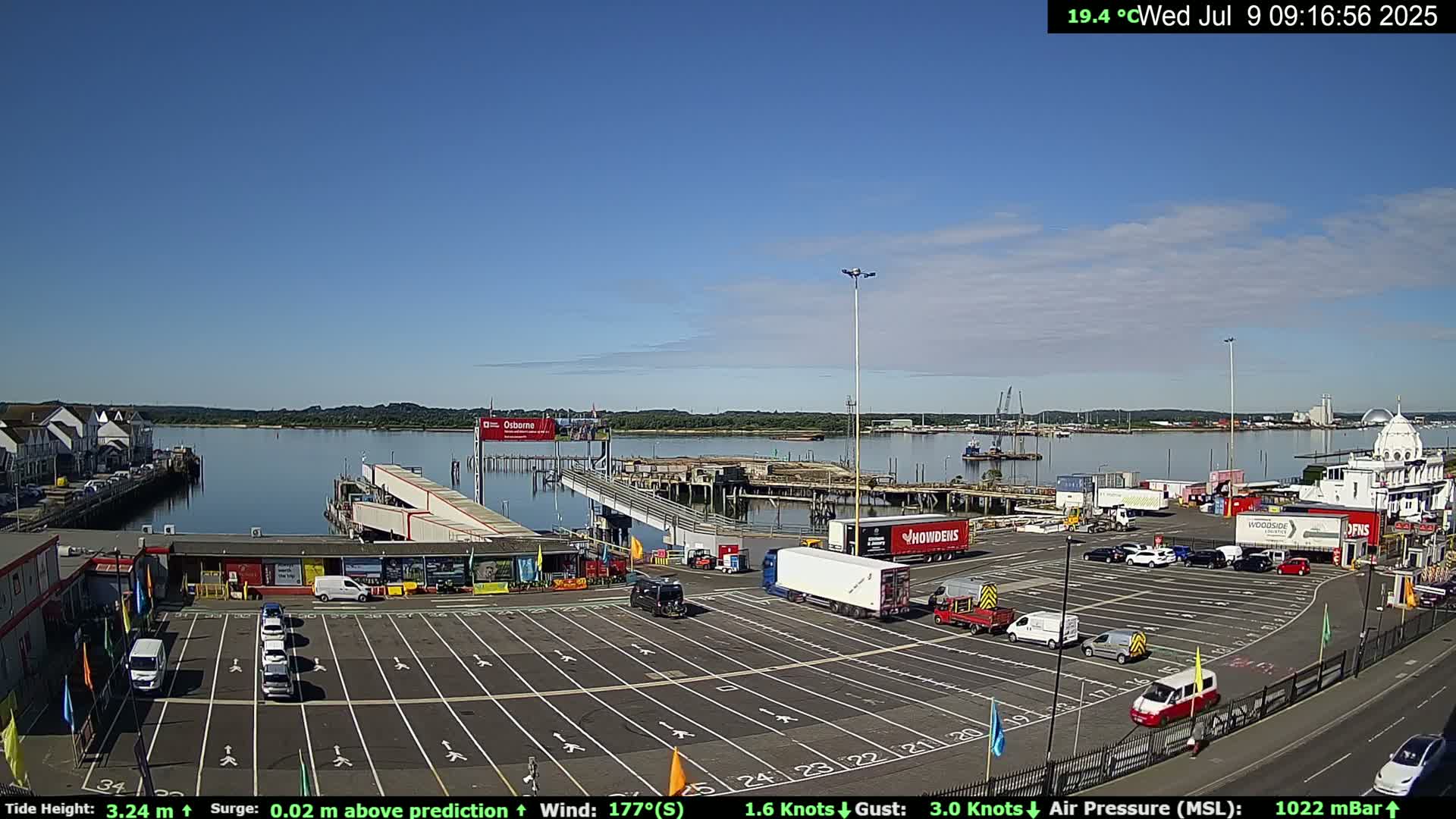 Southampton Vehicle Ferry Terminal Live Cam -  Southampton, Hampshire, South East, England, United Kingdom
