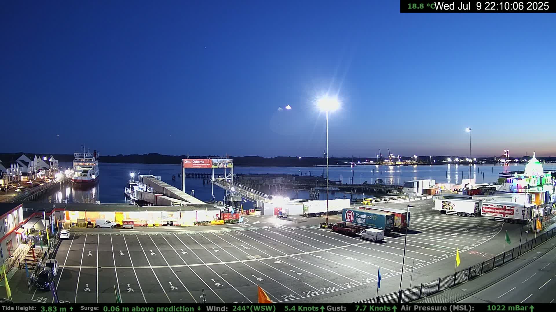 Southampton Vehicle Ferry Terminal Live Cam -  Southampton, Hampshire, South East, England, United Kingdom