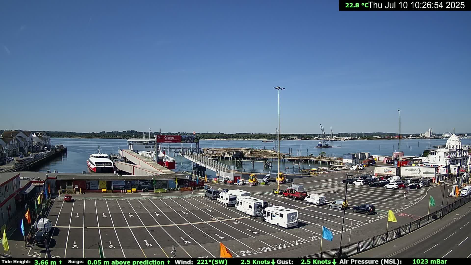 Southampton Vehicle Ferry Terminal Live Cam -  Southampton, Hampshire, South East, England, United Kingdom