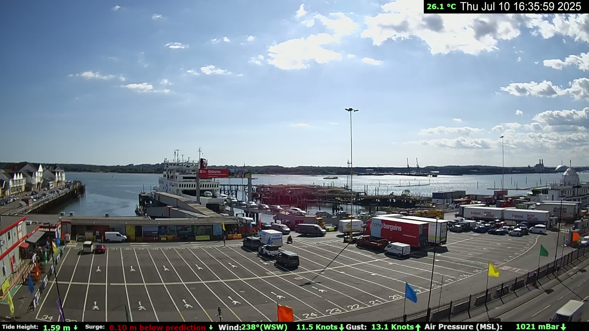 Southampton Vehicle Ferry Terminal Live Cam -  Southampton, Hampshire, South East, England, United Kingdom