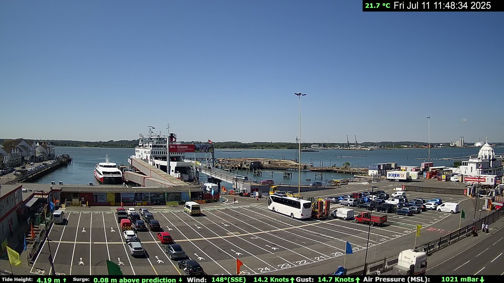 Southampton Vehicle Ferry Terminal Live Cam -  Southampton, Hampshire, South East, England, United Kingdom