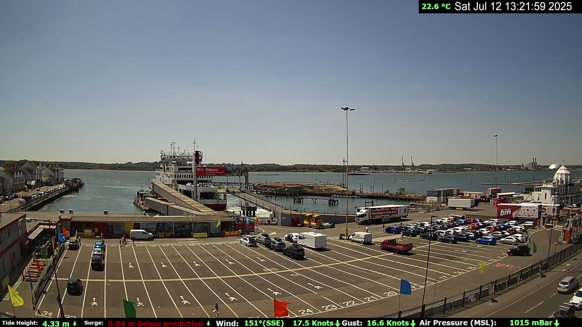 Southampton Vehicle Ferry Terminal Live Cam -  Southampton, Hampshire, South East, England, United Kingdom