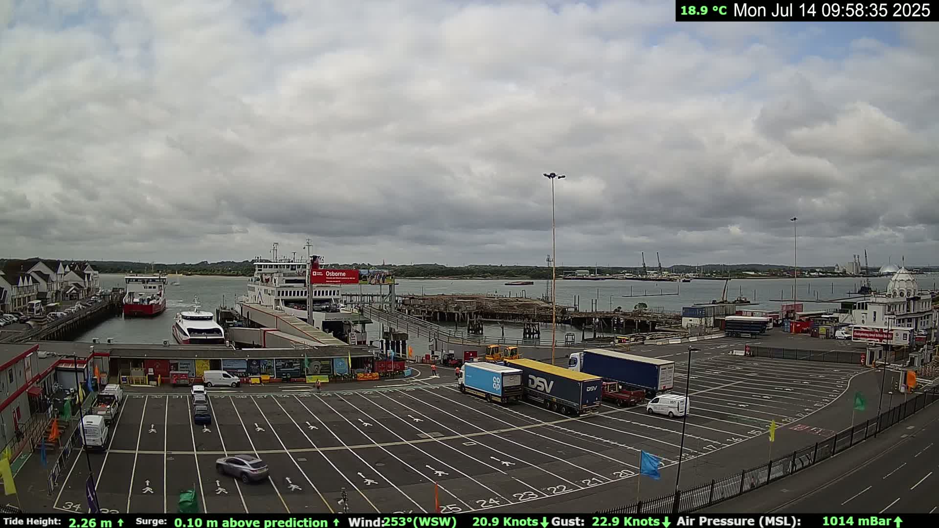 Southampton Vehicle Ferry Terminal Live Cam -  Southampton, Hampshire, South East, England, United Kingdom