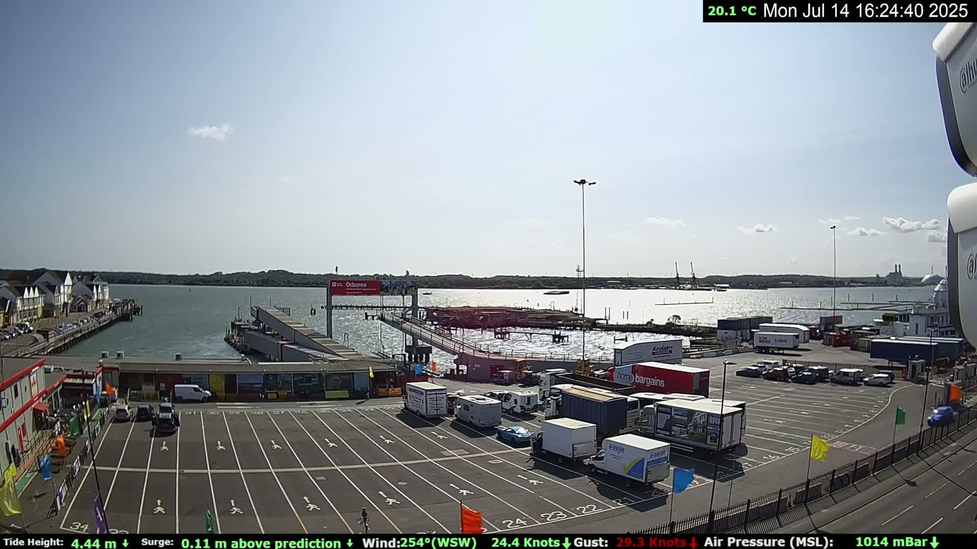 Southampton Vehicle Ferry Terminal Live Cam -  Southampton, Hampshire, South East, England, United Kingdom