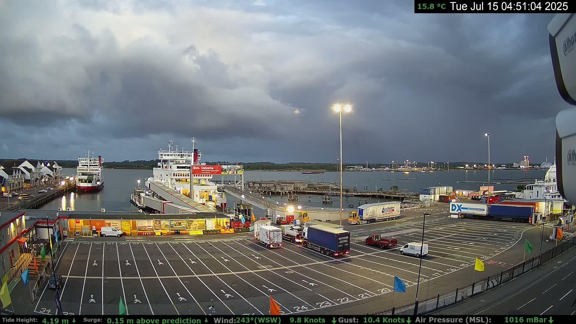 Southampton Vehicle Ferry Terminal Live Cam -  Southampton, Hampshire, South East, England, United Kingdom