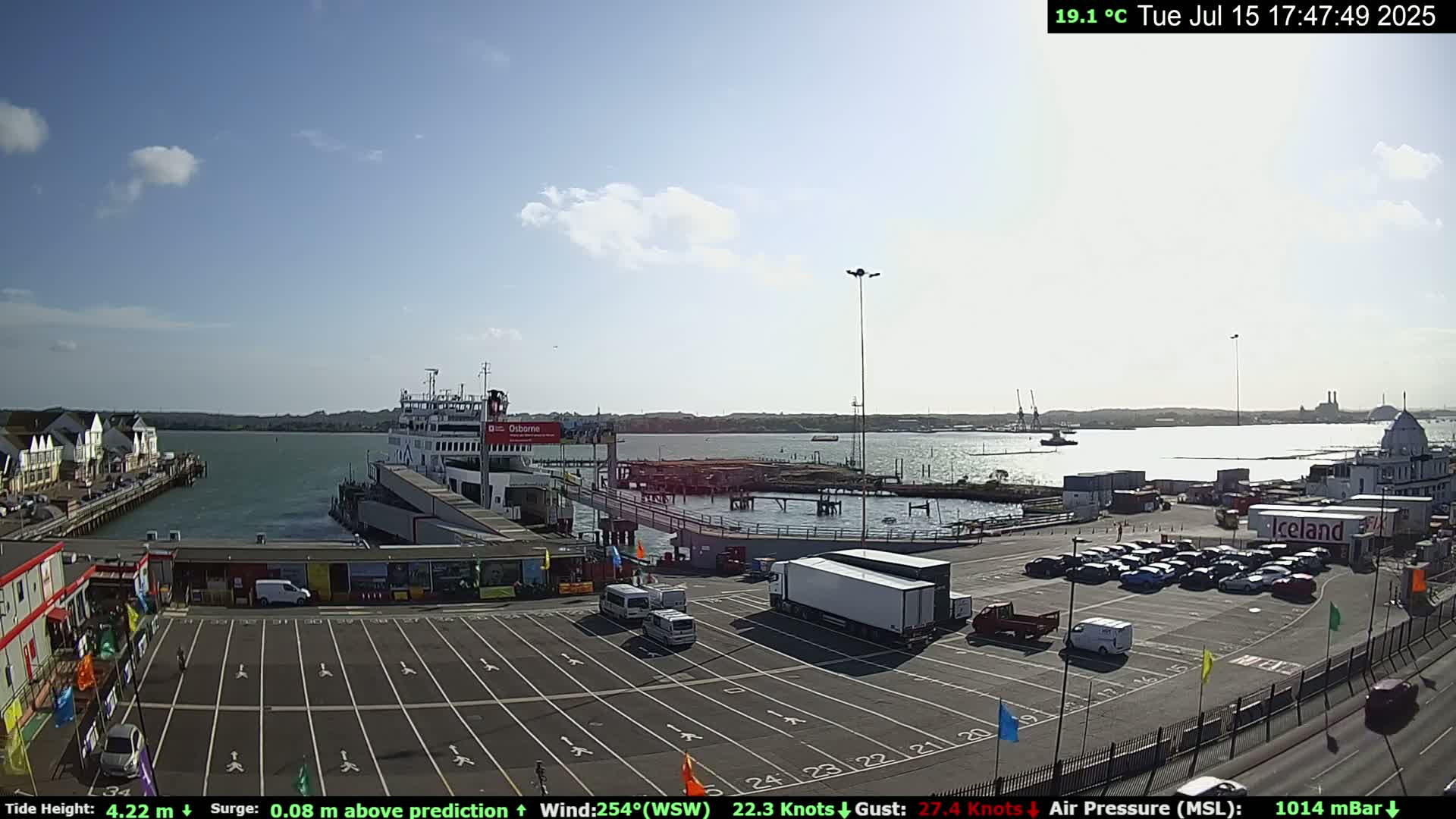 Southampton Vehicle Ferry Terminal Live Cam -  Southampton, Hampshire, South East, England, United Kingdom