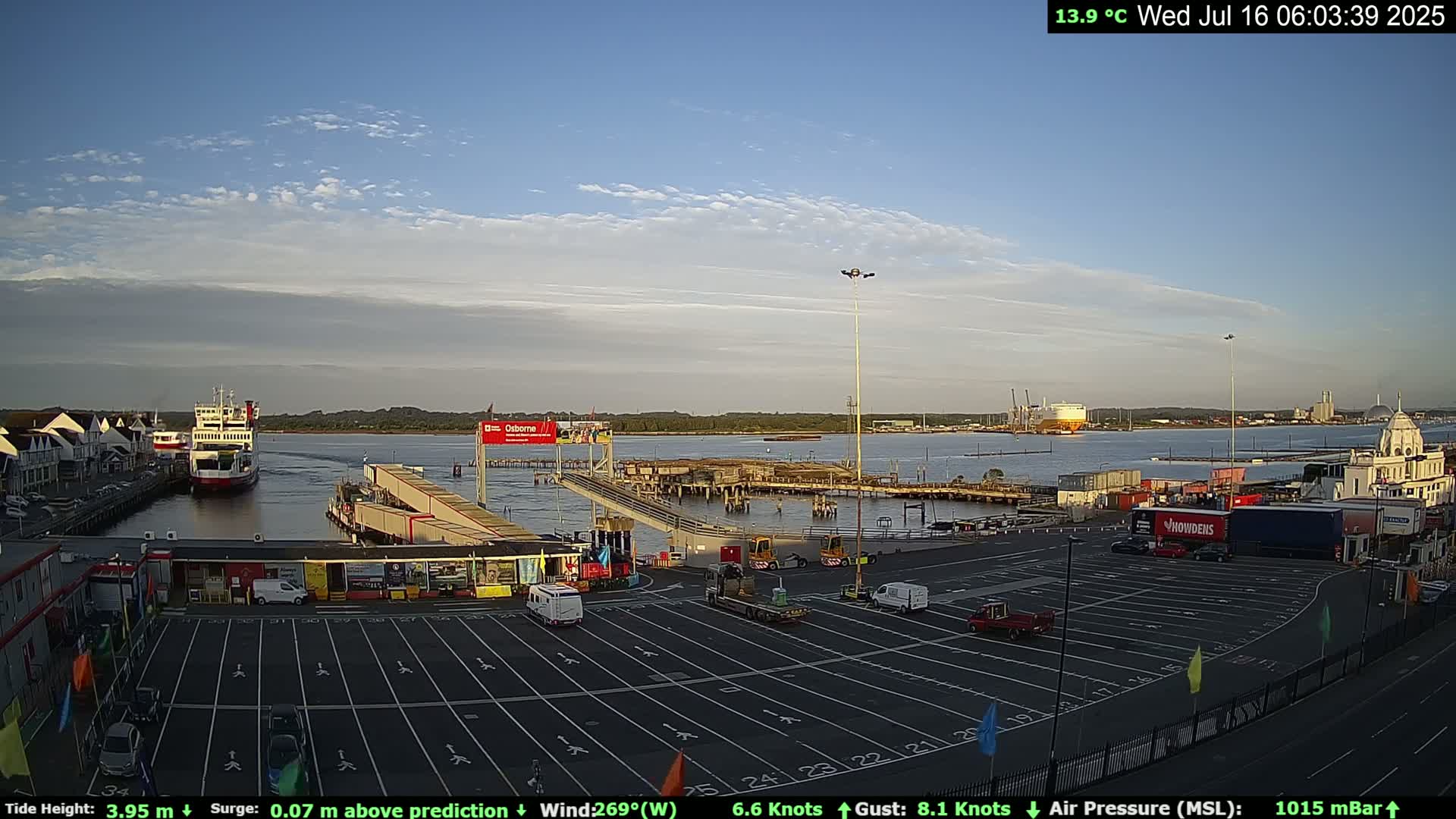 Southampton Vehicle Ferry Terminal Live Cam -  Southampton, Hampshire, South East, England, United Kingdom