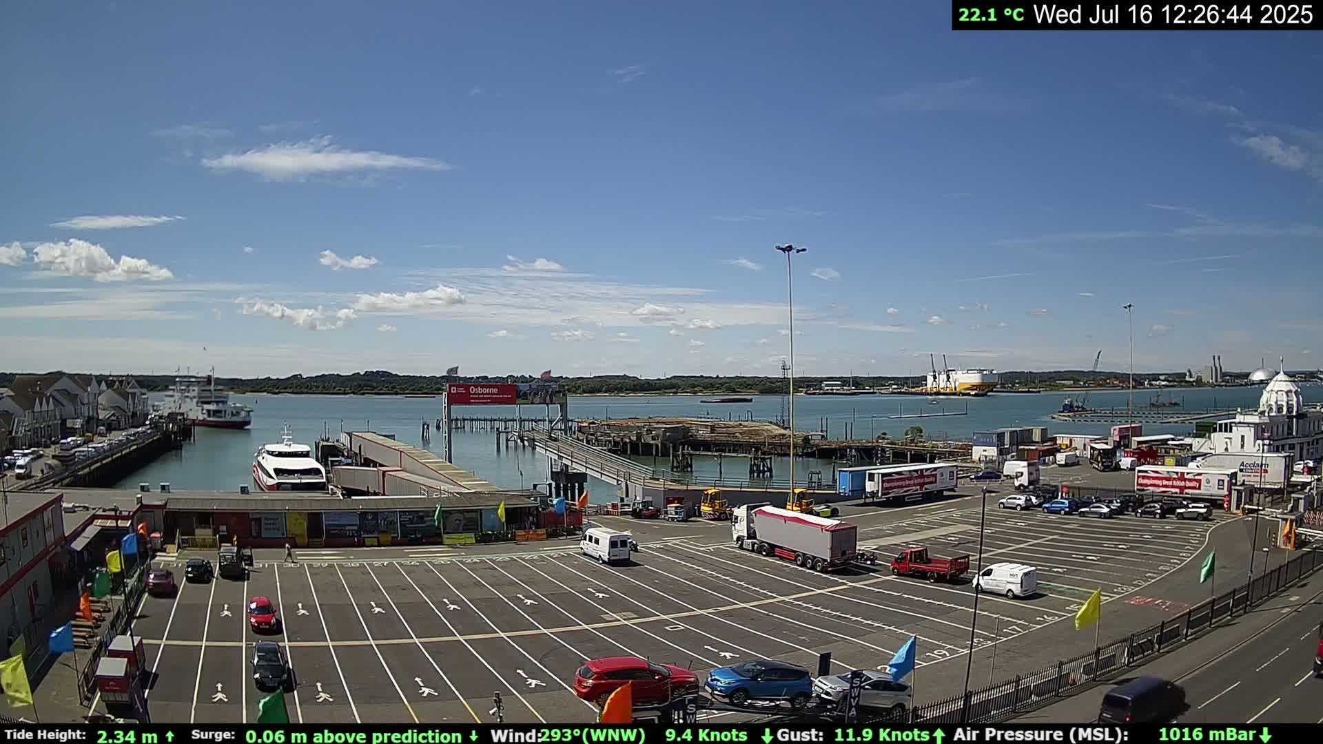 Southampton Vehicle Ferry Terminal Live Cam -  Southampton, Hampshire, South East, England, United Kingdom