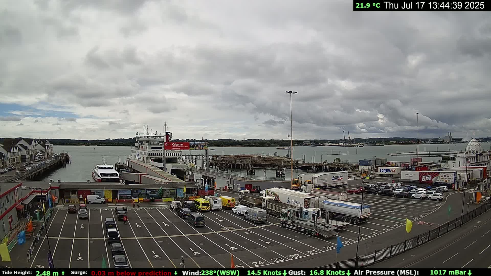 Southampton Vehicle Ferry Terminal Live Cam -  Southampton, Hampshire, South East, England, United Kingdom