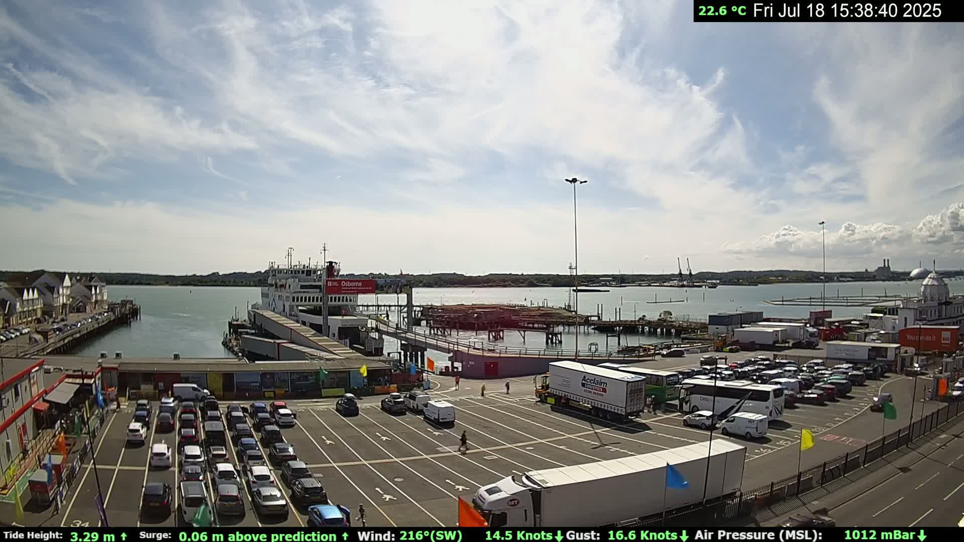 Southampton Vehicle Ferry Terminal Live Cam -  Southampton, Hampshire, South East, England, United Kingdom