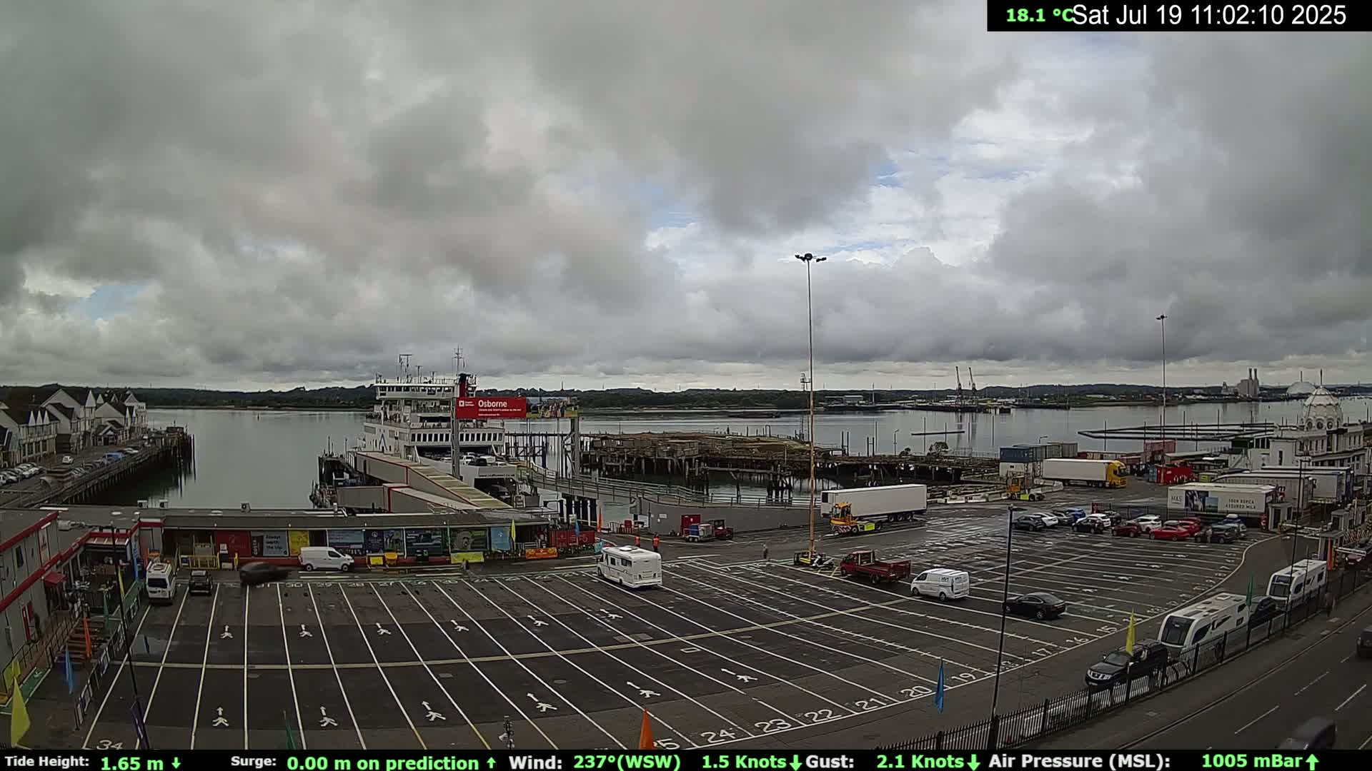 Southampton Vehicle Ferry Terminal Live Cam -  Southampton, Hampshire, South East, England, United Kingdom