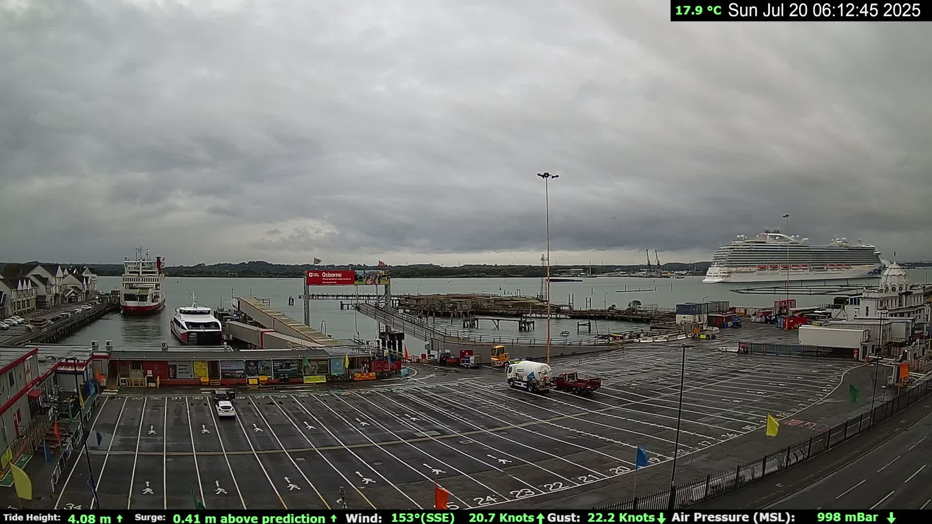 Southampton Vehicle Ferry Terminal Live Cam -  Southampton, Hampshire, South East, England, United Kingdom