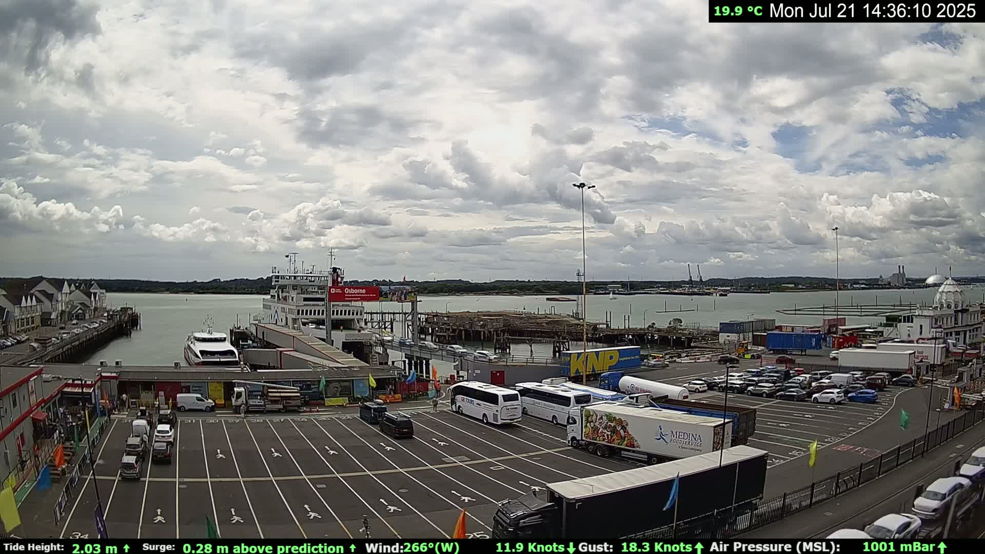 Southampton Vehicle Ferry Terminal Live Cam -  Southampton, Hampshire, South East, England, United Kingdom