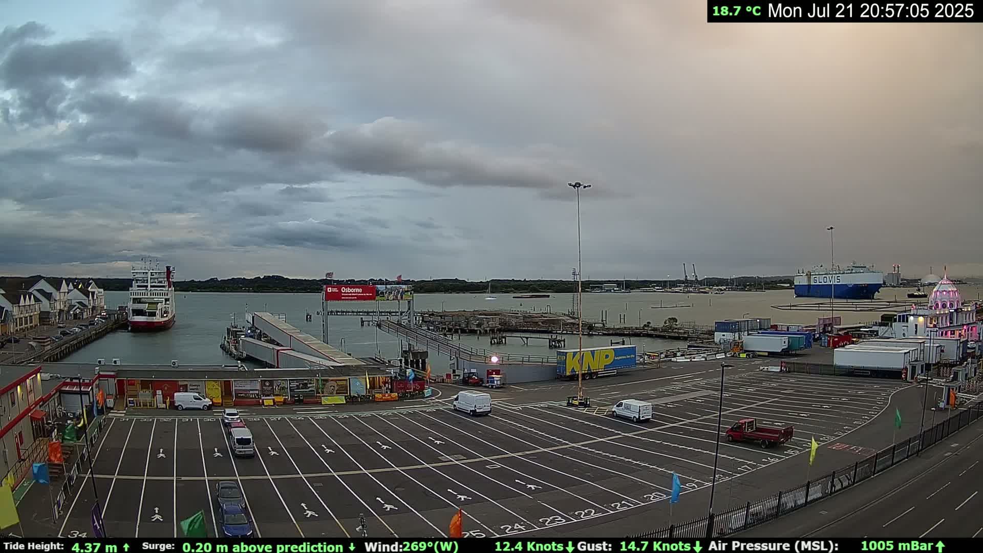 Southampton Vehicle Ferry Terminal Live Cam -  Southampton, Hampshire, South East, England, United Kingdom