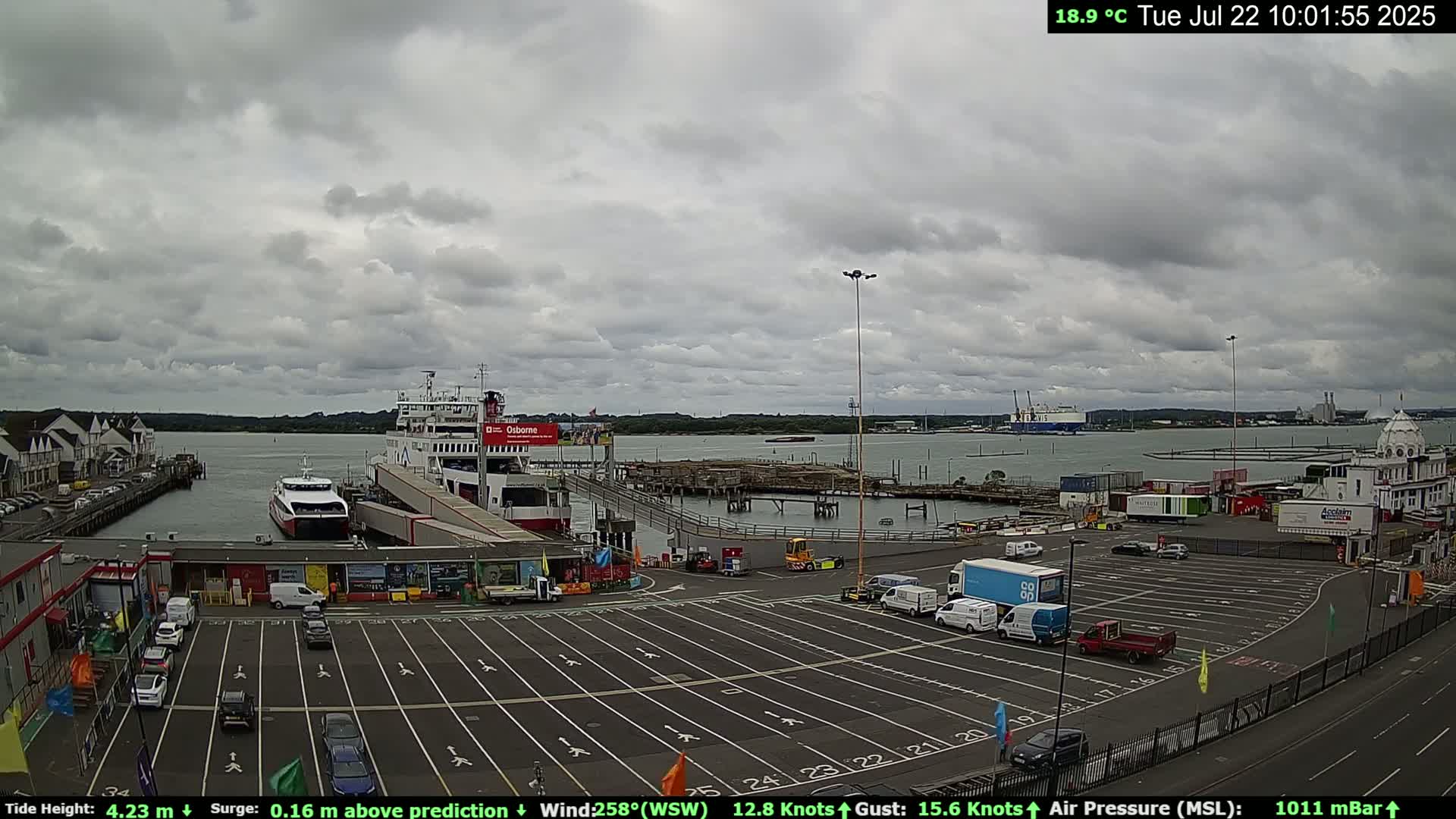 Southampton Vehicle Ferry Terminal Live Cam -  Southampton, Hampshire, South East, England, United Kingdom