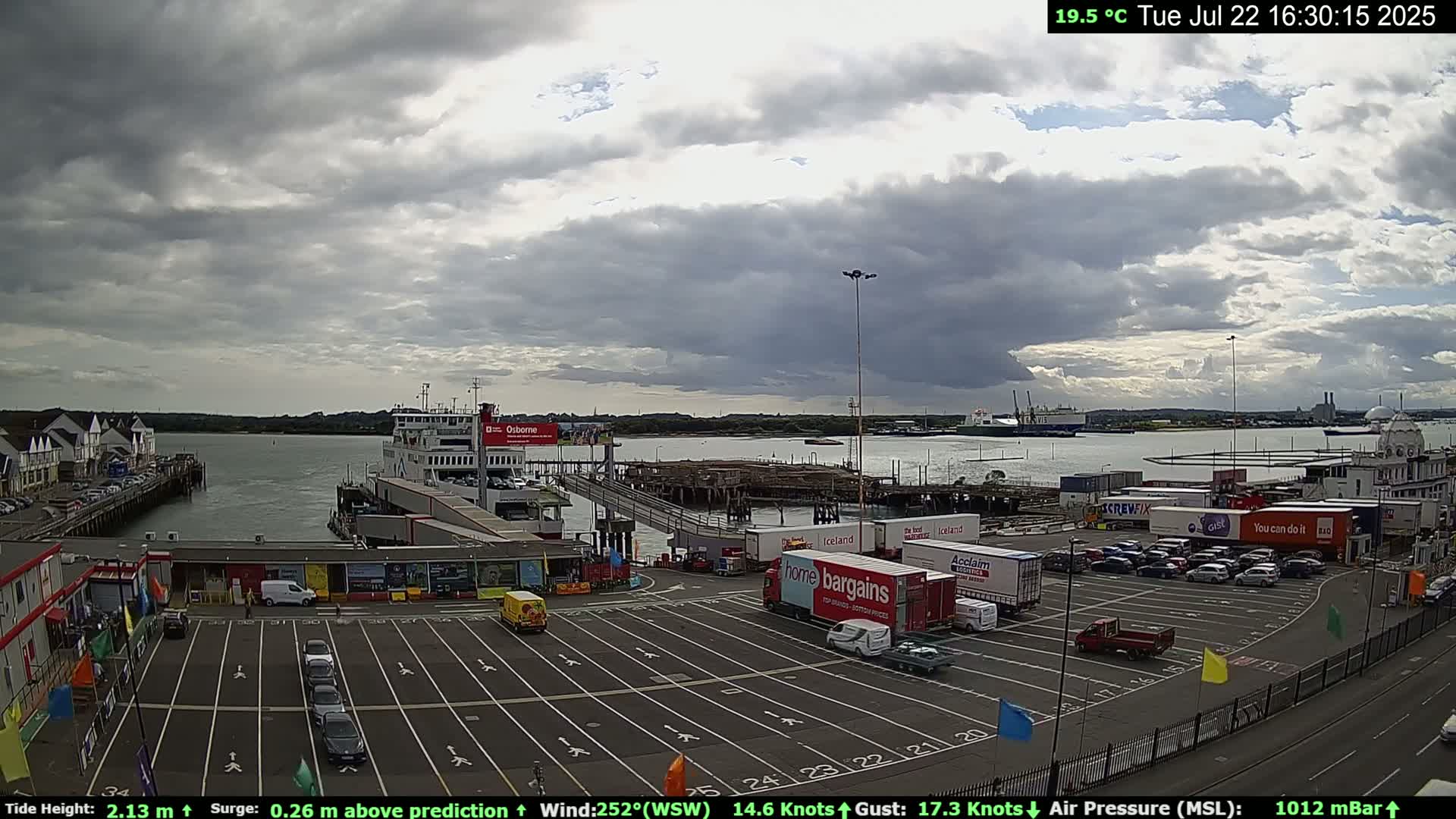 Southampton Vehicle Ferry Terminal Live Cam -  Southampton, Hampshire, South East, England, United Kingdom