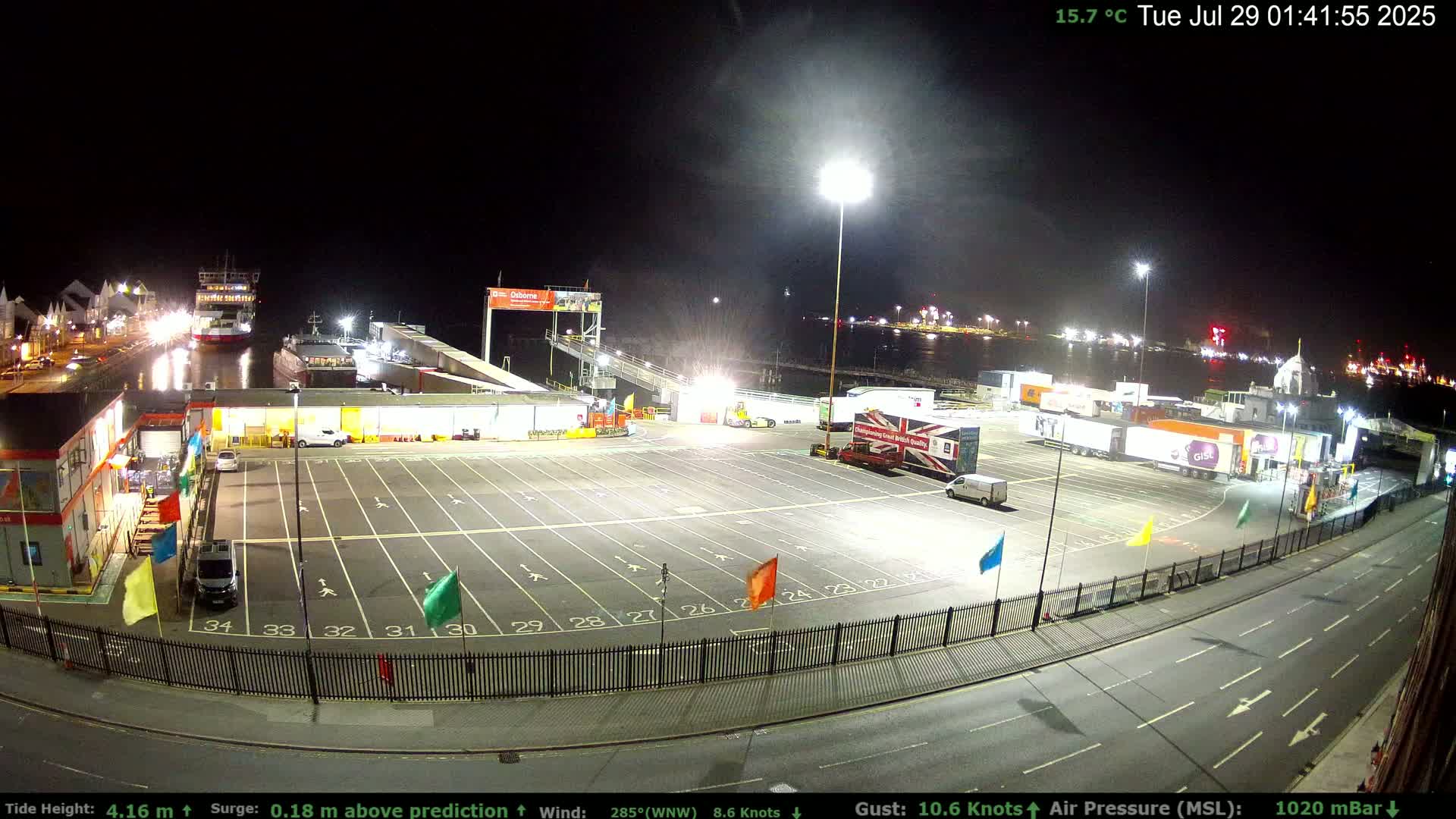 Southampton Vehicle Ferry Terminal Live Cam -  Southampton, Hampshire, South East, England, United Kingdom