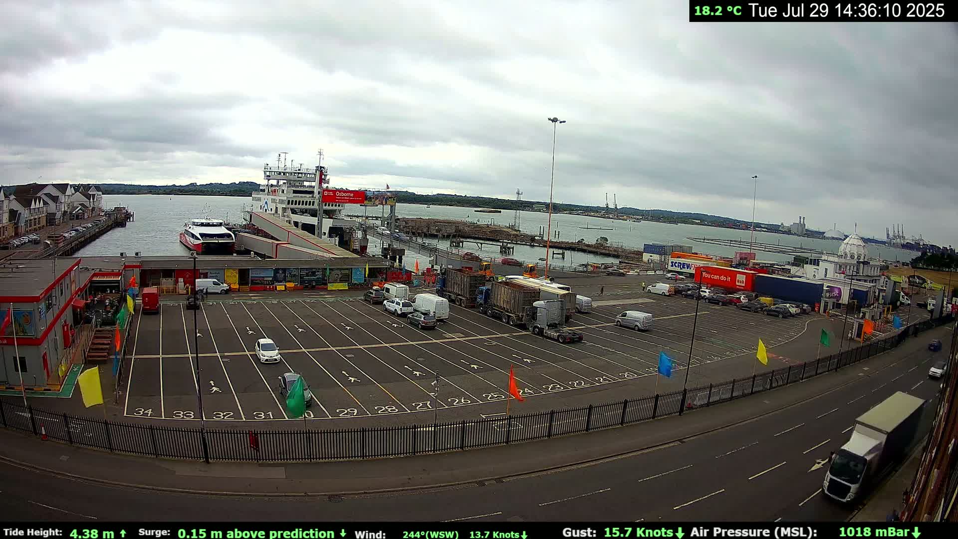 Southampton Vehicle Ferry Terminal Live Cam -  Southampton, Hampshire, South East, England, United Kingdom