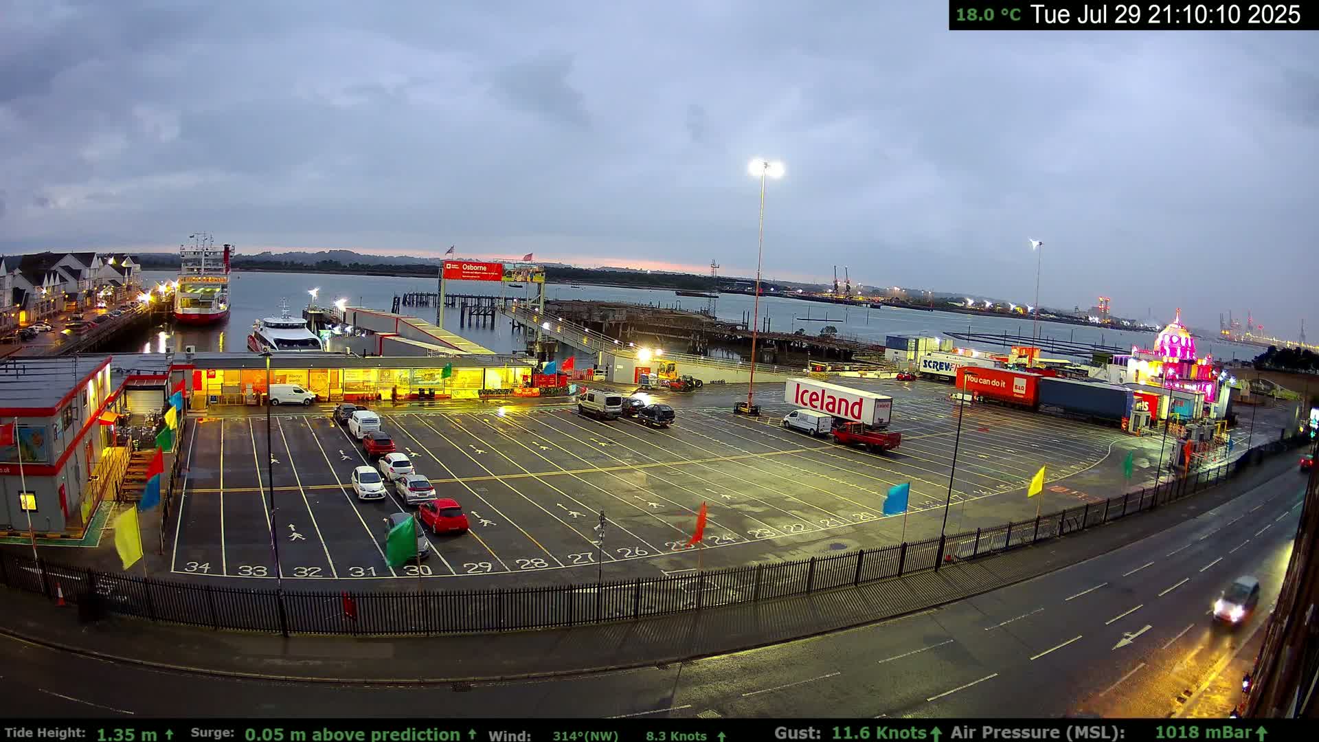 Southampton Vehicle Ferry Terminal Live Cam -  Southampton, Hampshire, South East, England, United Kingdom