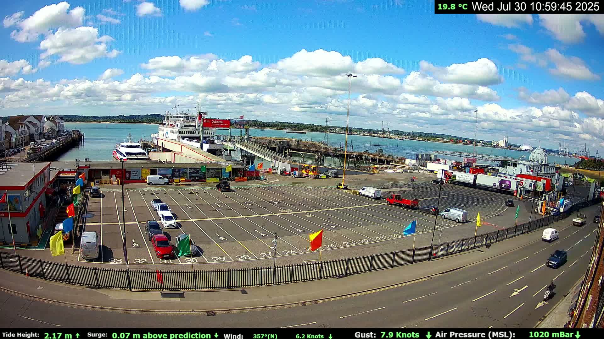 Southampton Vehicle Ferry Terminal Live Cam -  Southampton, Hampshire, South East, England, United Kingdom