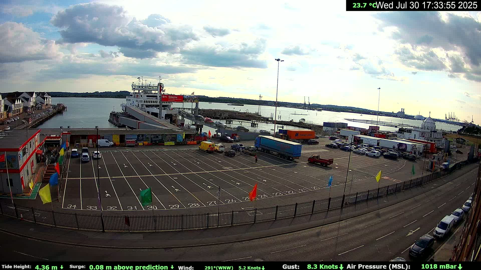 Southampton Vehicle Ferry Terminal Live Cam -  Southampton, Hampshire, South East, England, United Kingdom