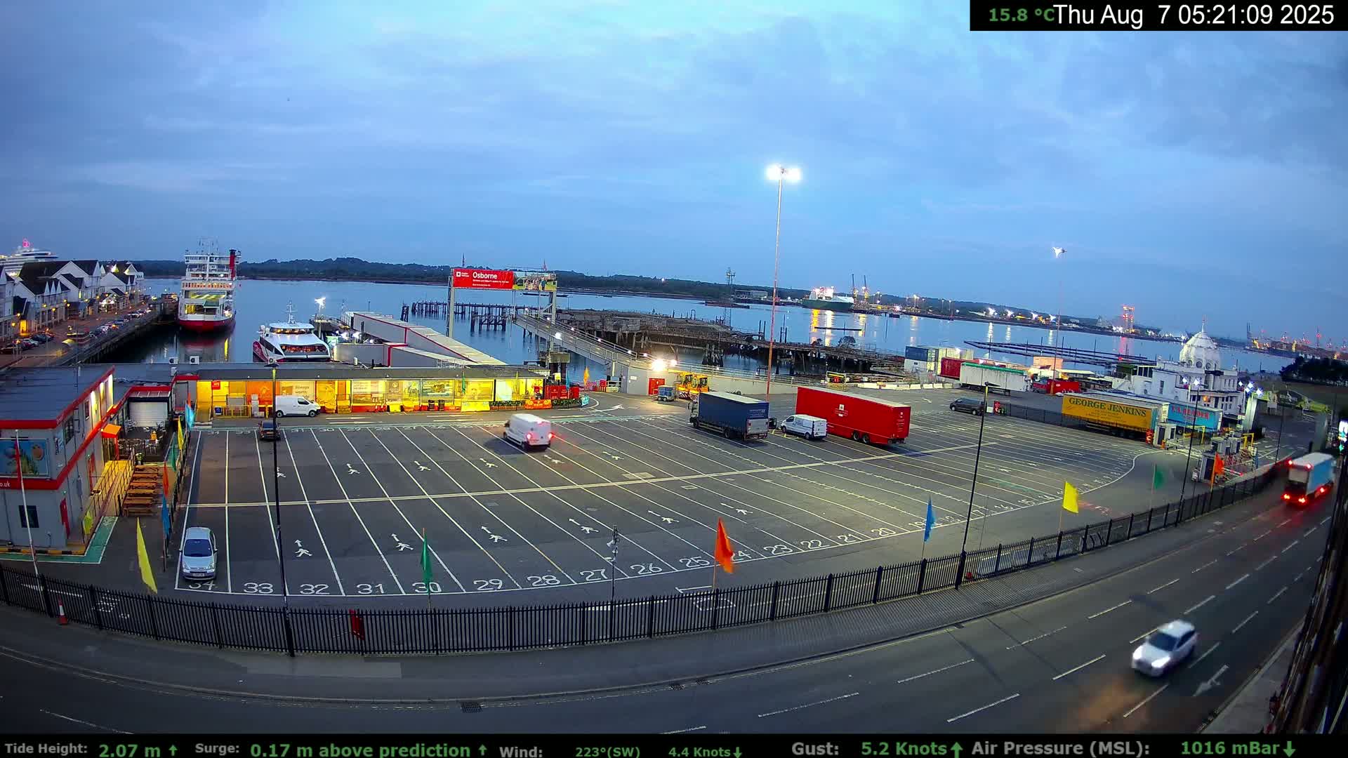 Southampton Vehicle Ferry Terminal Live Cam -  Southampton, Hampshire, South East, England, United Kingdom