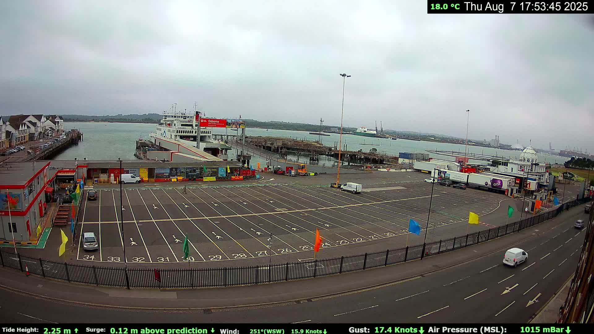 Southampton Vehicle Ferry Terminal Live Cam -  Southampton, Hampshire, South East, England, United Kingdom