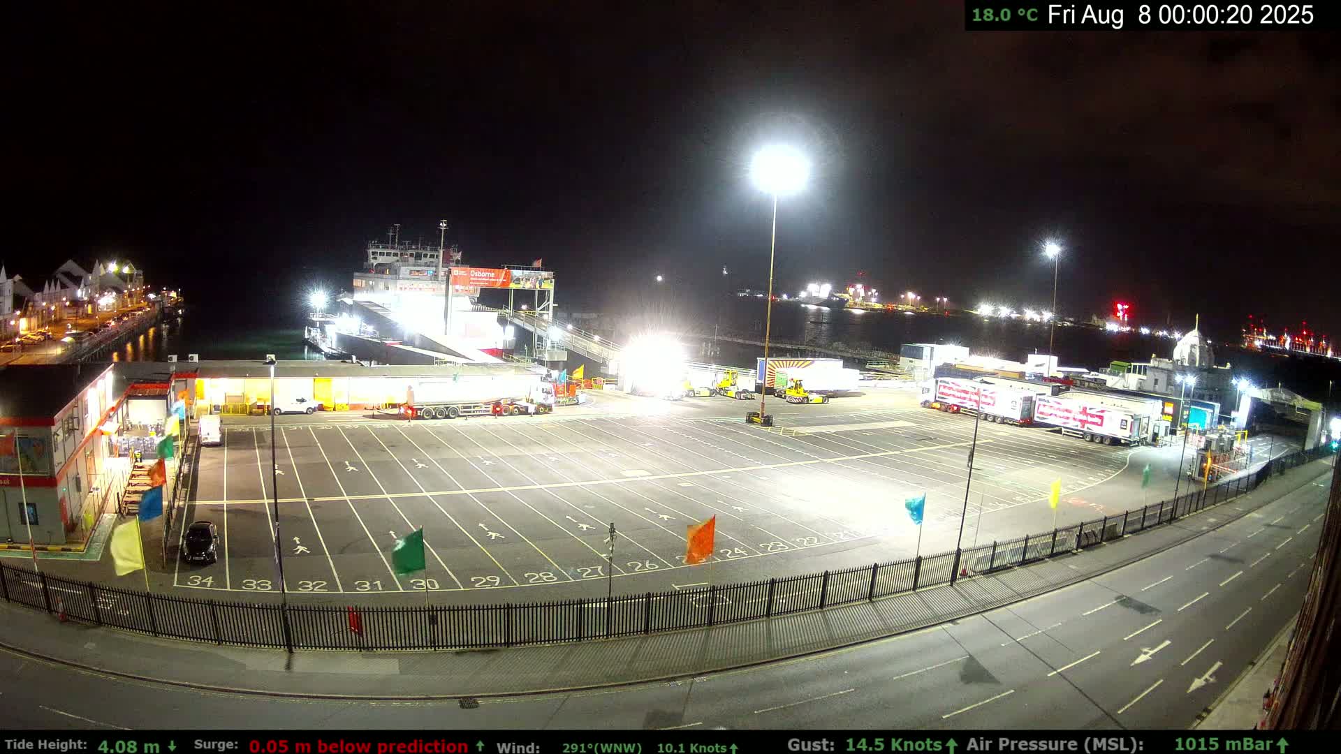 Southampton Vehicle Ferry Terminal Live Cam -  Southampton, Hampshire, South East, England, United Kingdom