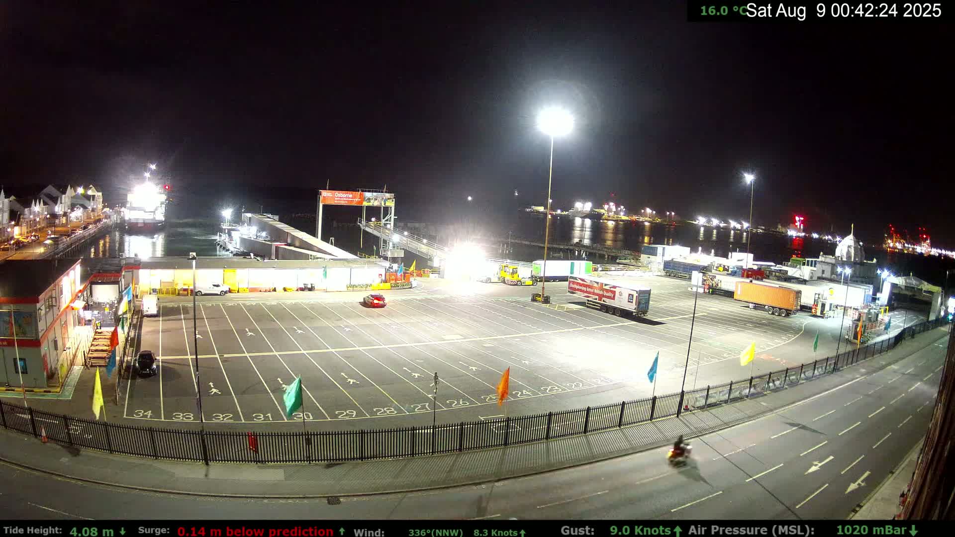 Southampton Vehicle Ferry Terminal Live Cam -  Southampton, Hampshire, South East, England, United Kingdom
