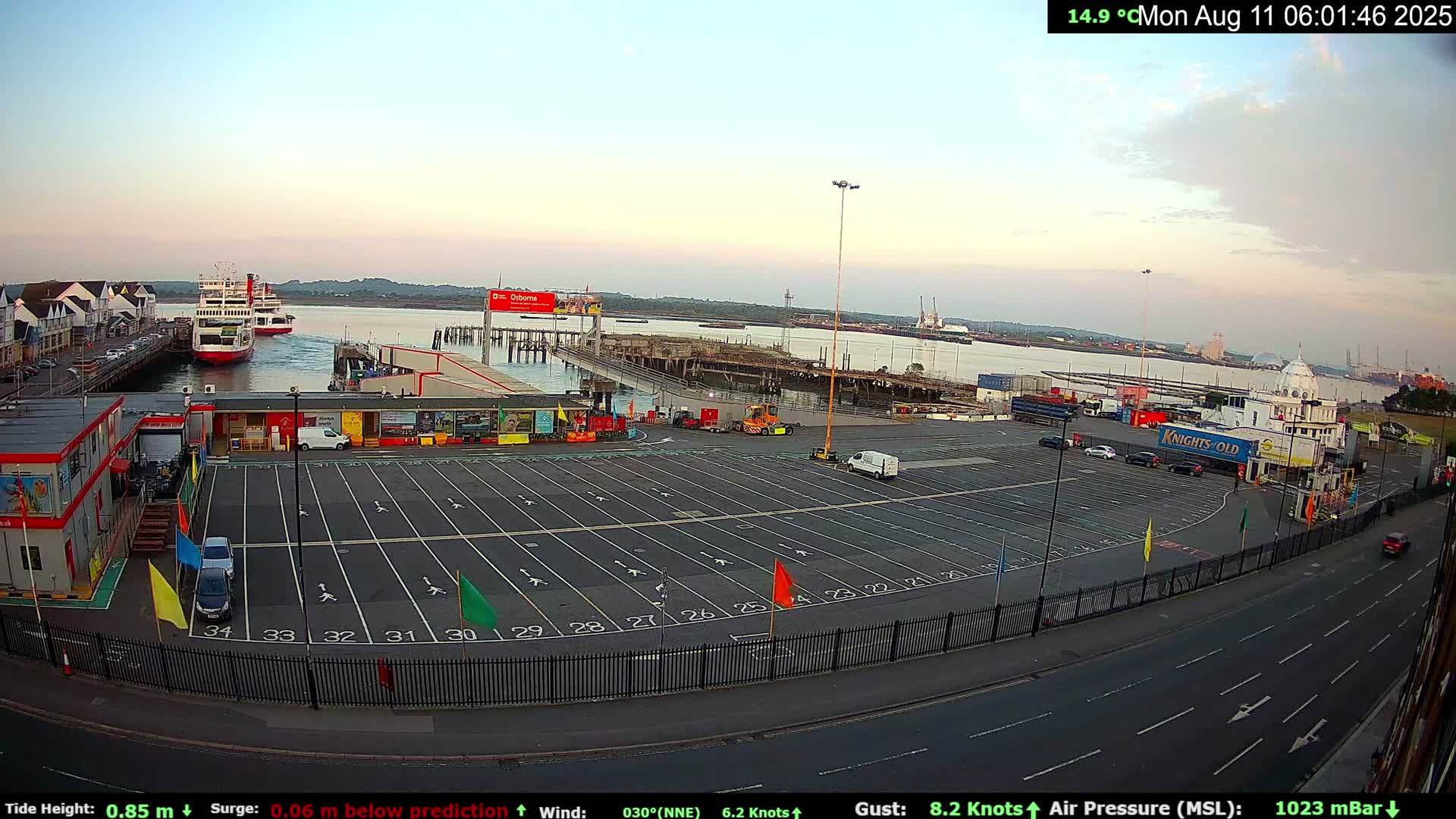 Southampton Vehicle Ferry Terminal Live Cam -  Southampton, Hampshire, South East, England, United Kingdom