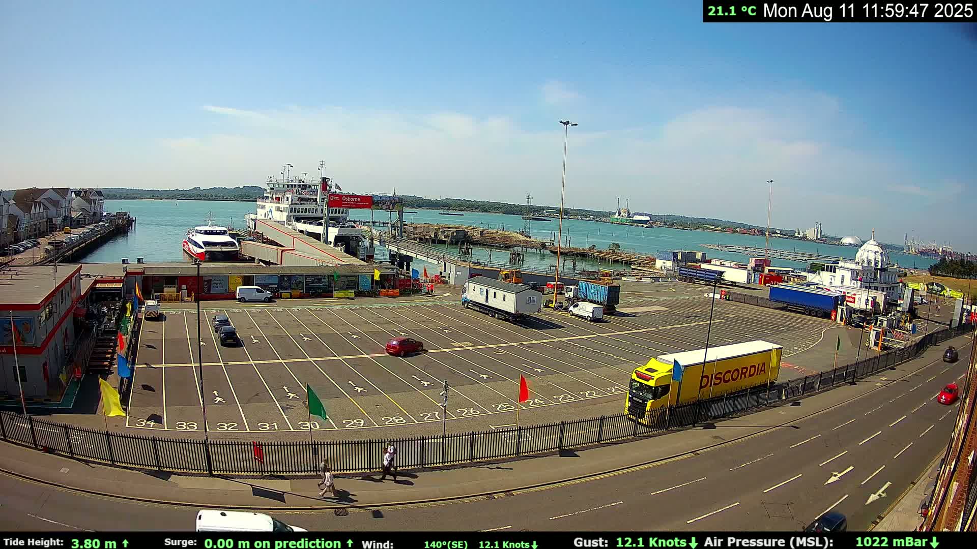 Southampton Vehicle Ferry Terminal Live Cam -  Southampton, Hampshire, South East, England, United Kingdom